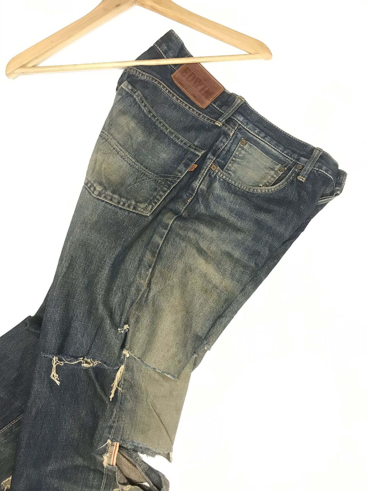 Edwin × Vintage VINTAGE GRUNGE SELVEDGE EDWIN505X DAMAGE DESTROYE RUSTY DENI Size US 29 - 19 Thumbnail