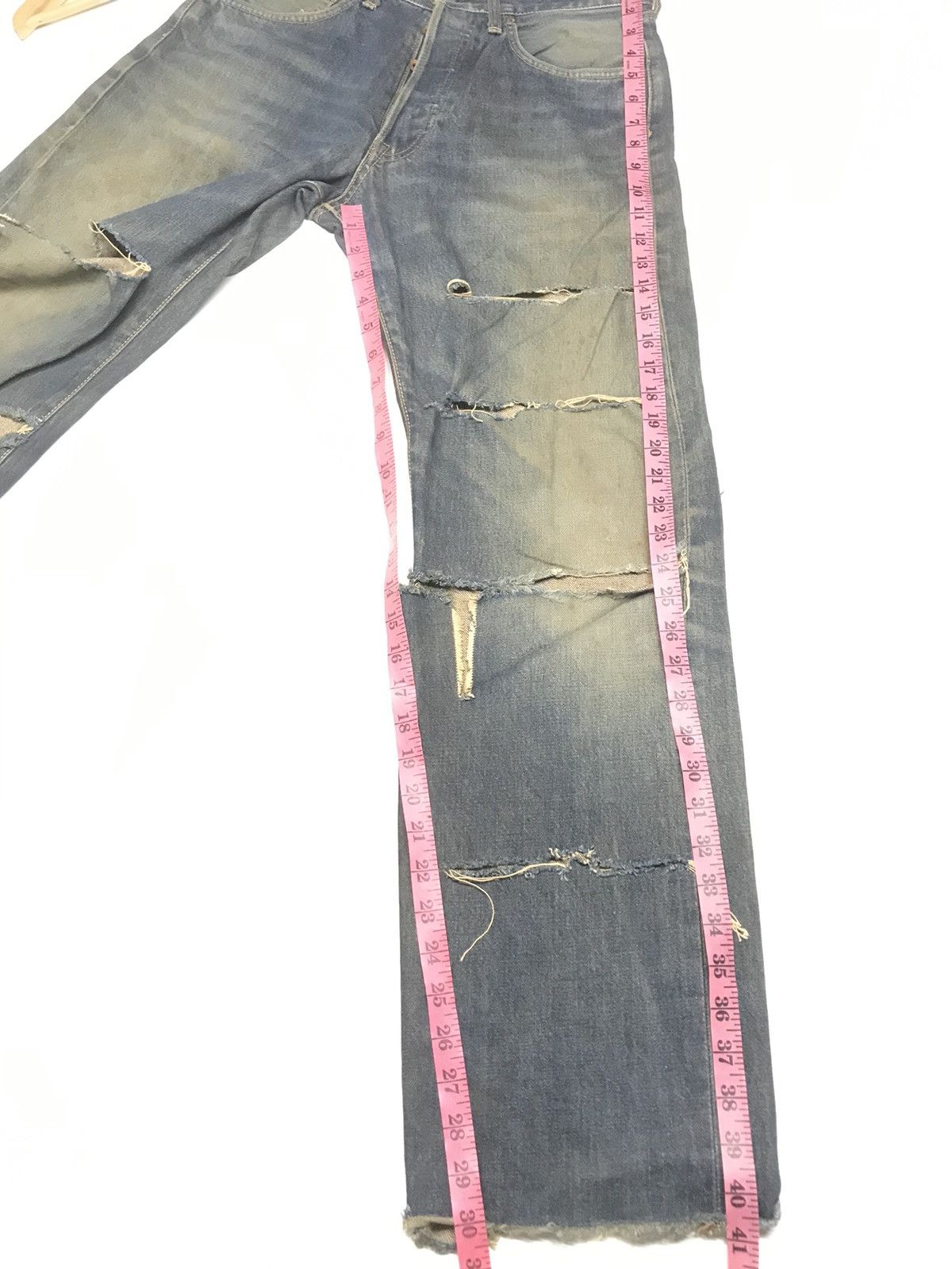 Edwin × Vintage VINTAGE GRUNGE SELVEDGE EDWIN505X DAMAGE DESTROYE RUSTY DENI Size US 29 - 24 Thumbnail