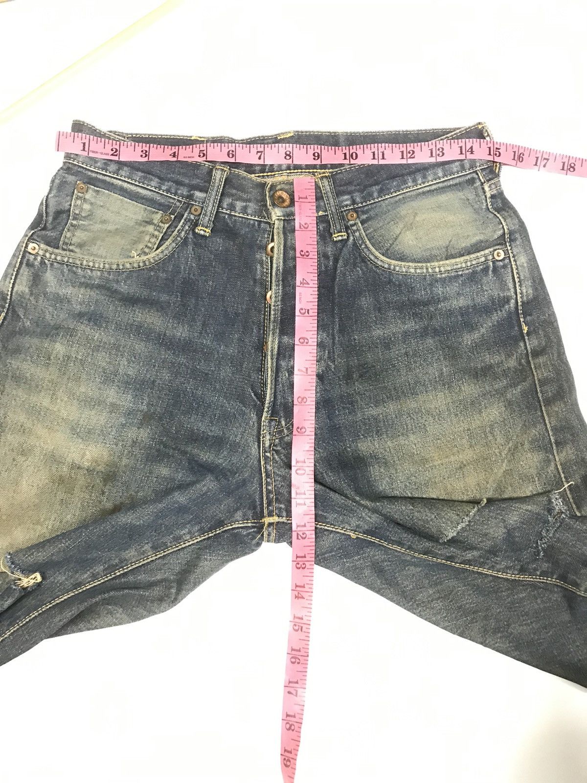 Edwin × Vintage VINTAGE GRUNGE SELVEDGE EDWIN505X DAMAGE DESTROYE RUSTY DENI Size US 29 - 22 Thumbnail
