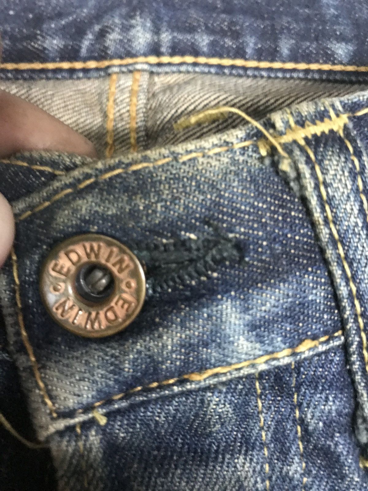 Edwin × Vintage VINTAGE GRUNGE SELVEDGE EDWIN505X DAMAGE DESTROYE RUSTY DENI Size US 29 - 7 Thumbnail
