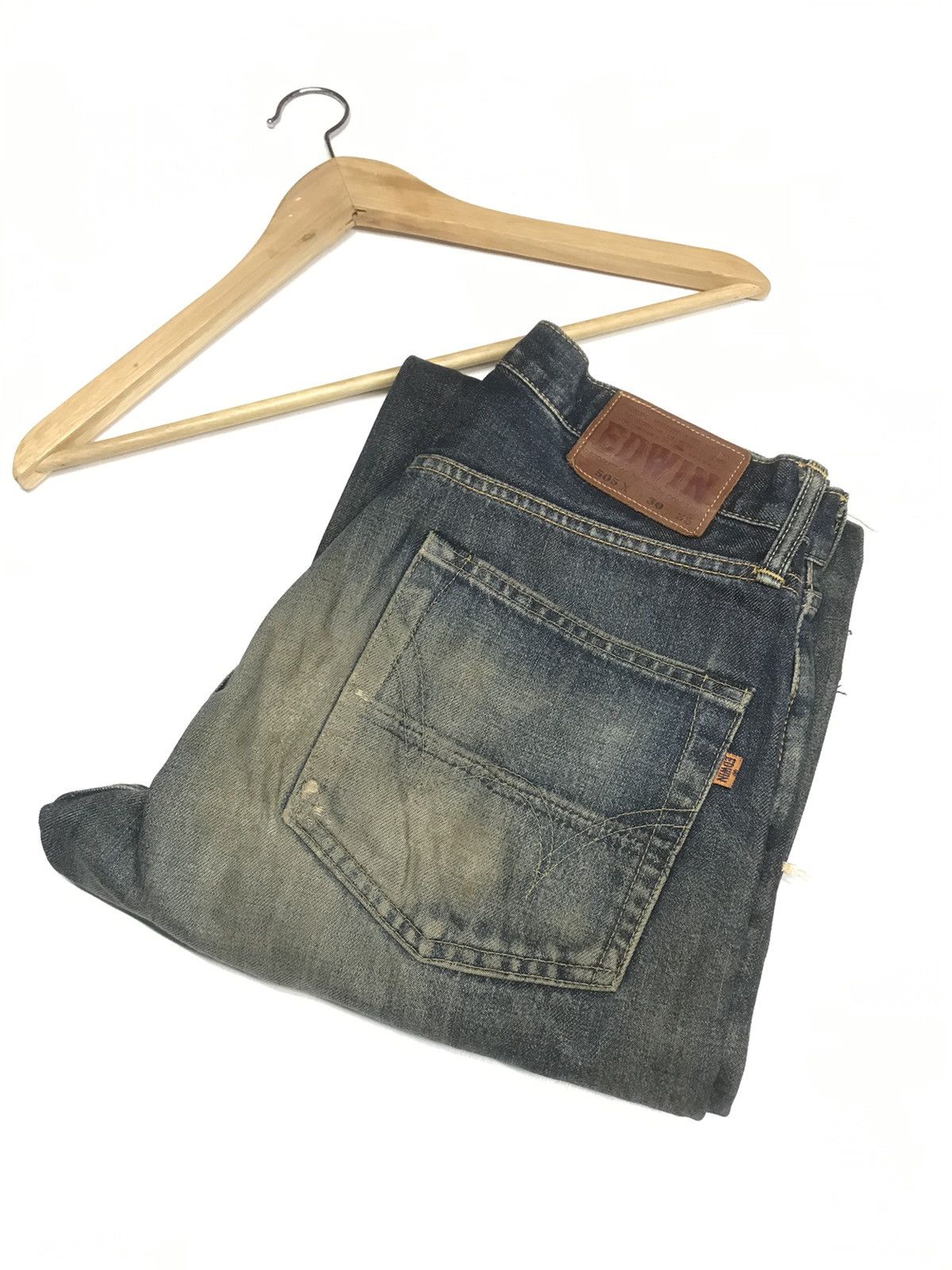 Edwin × Vintage VINTAGE GRUNGE SELVEDGE EDWIN505X DAMAGE DESTROYE RUSTY DENI Size US 29 - 25 Thumbnail