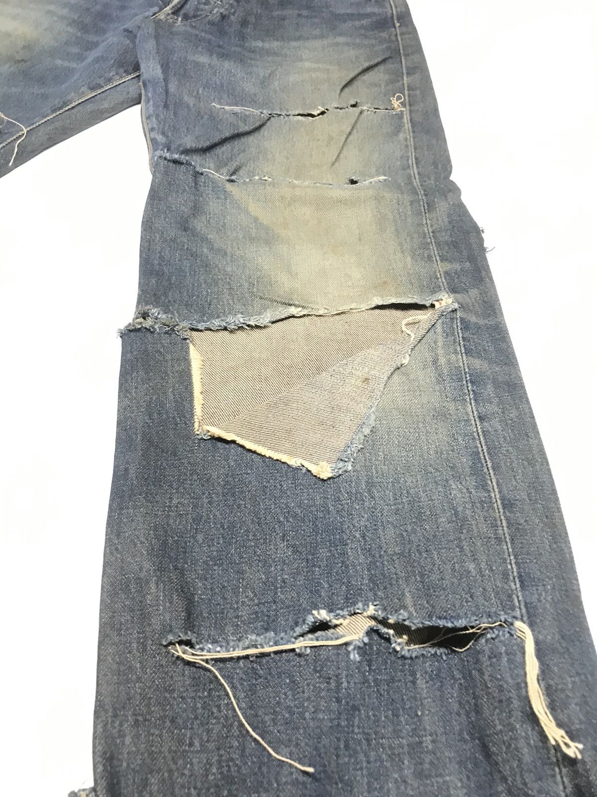 Edwin × Vintage VINTAGE GRUNGE SELVEDGE EDWIN505X DAMAGE DESTROYE RUSTY DENI Size US 29 - 3 Thumbnail