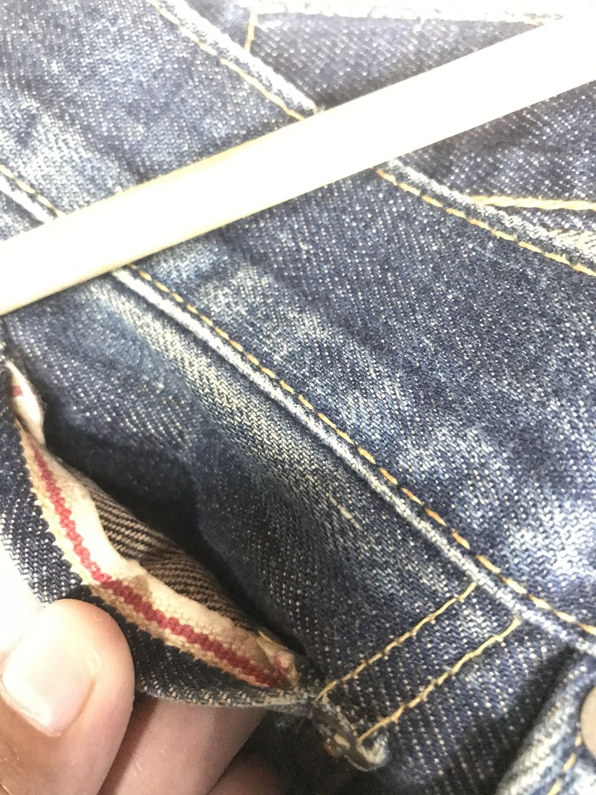 Edwin × Vintage VINTAGE GRUNGE SELVEDGE EDWIN505X DAMAGE DESTROYE RUSTY DENI Size US 29 - 6 Thumbnail