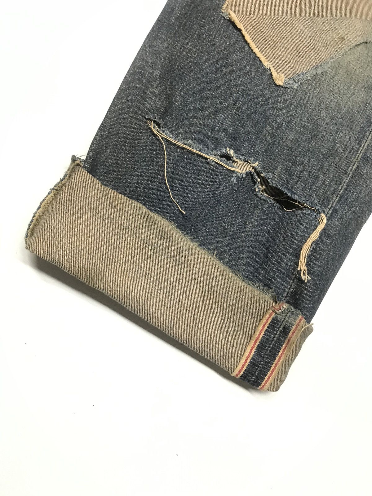 Edwin × Vintage VINTAGE GRUNGE SELVEDGE EDWIN505X DAMAGE DESTROYE RUSTY DENI Size US 29 - 2 Thumbnail
