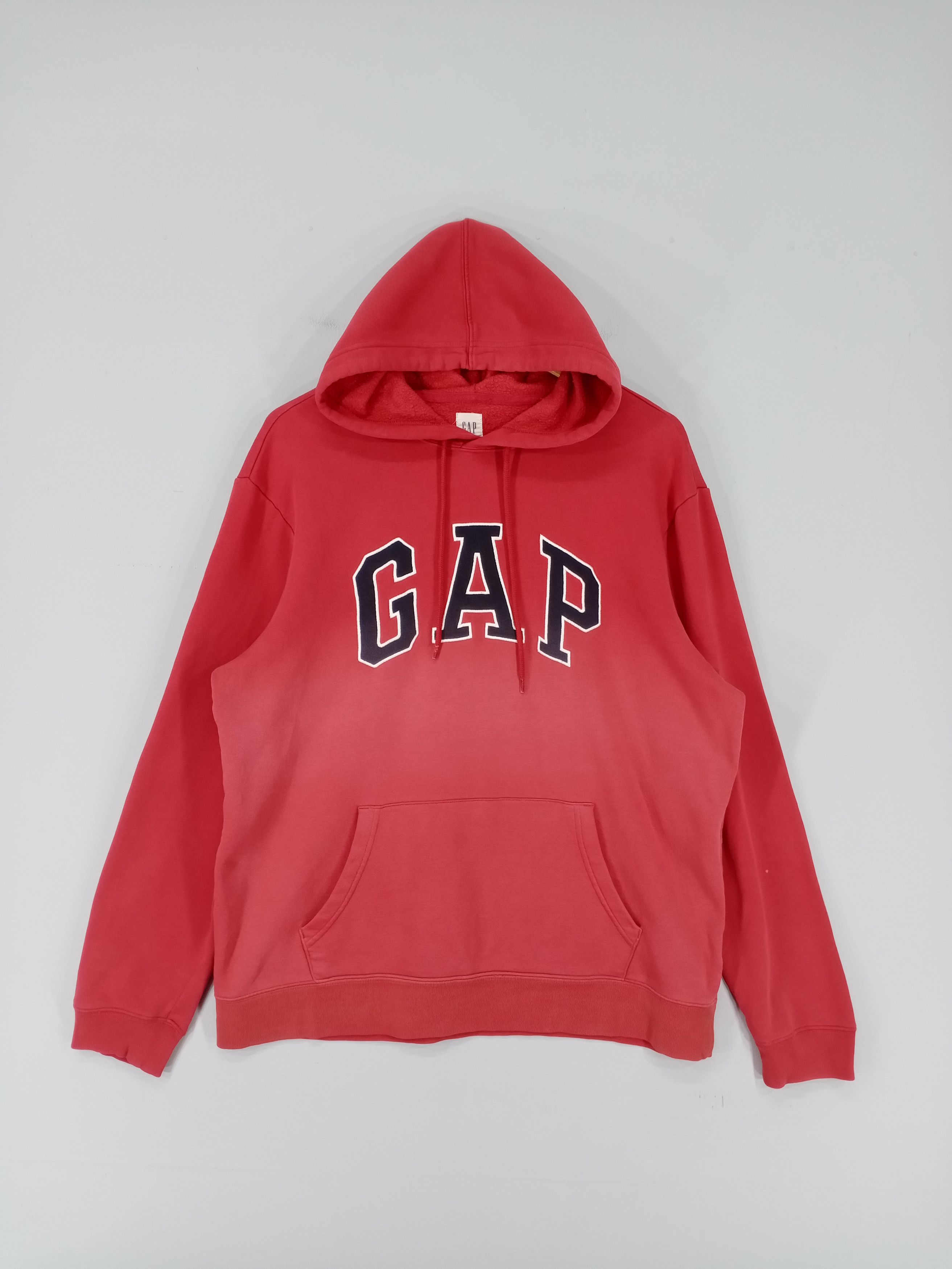 image of 90's Gap Red Sun Faded Hoodie in Faded Red, Men's (Size Large)