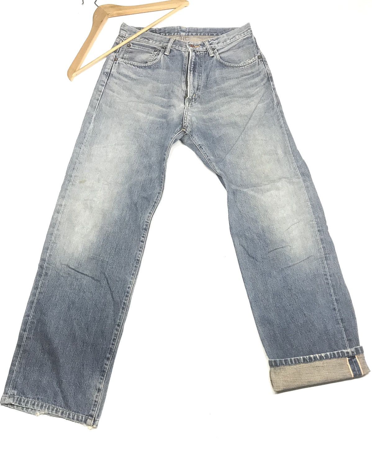 Edwin × Vintage VINTAGE EDWIN 505 X BLUE WASH DISTRESSED SELVEDGE DENIM Size US 31 - 5 Thumbnail
