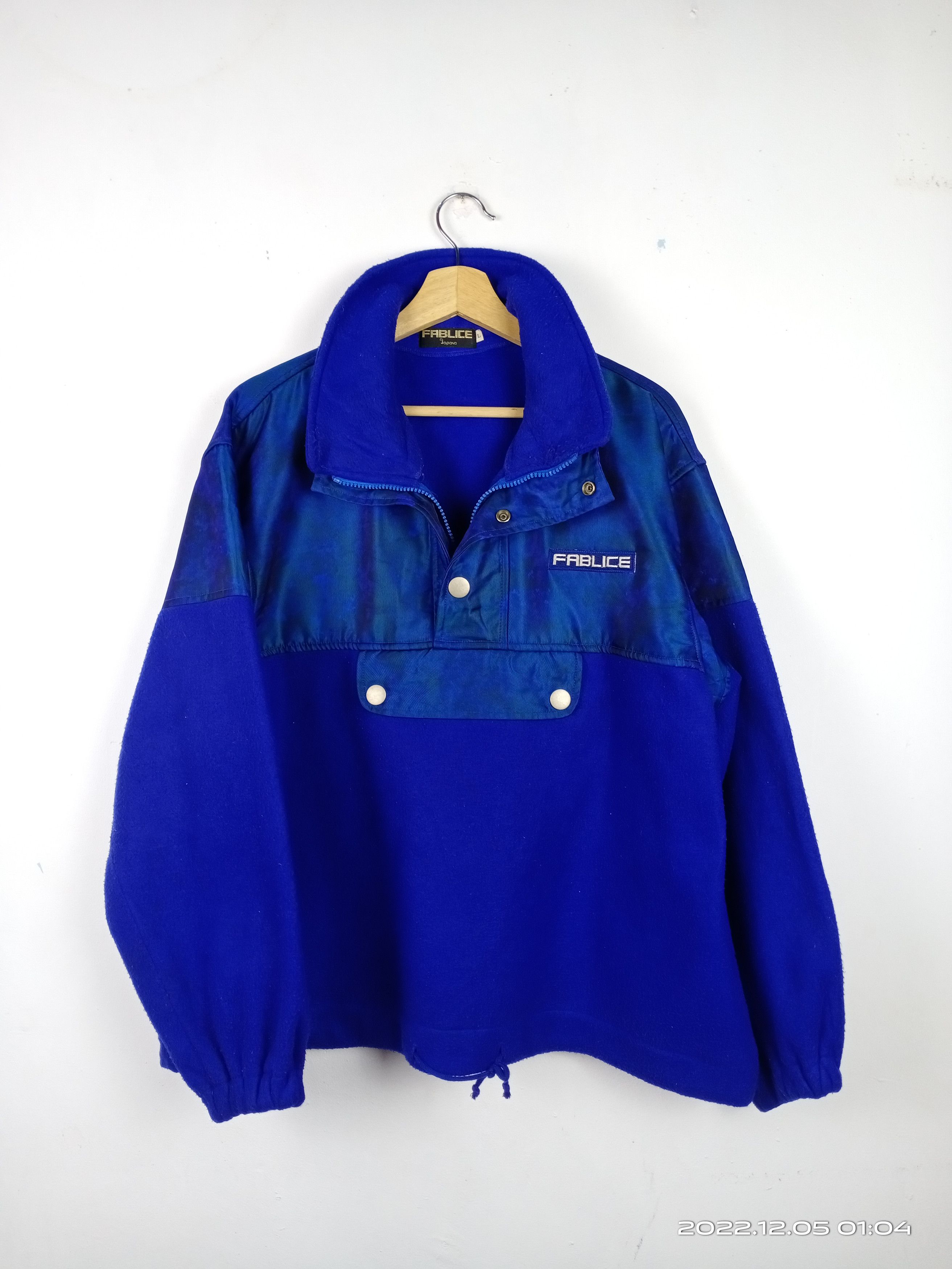 image of Ski x Vintage Fablice Fleece Halfzipper Jacket Nice Design in Blue, Men's (Size Large)