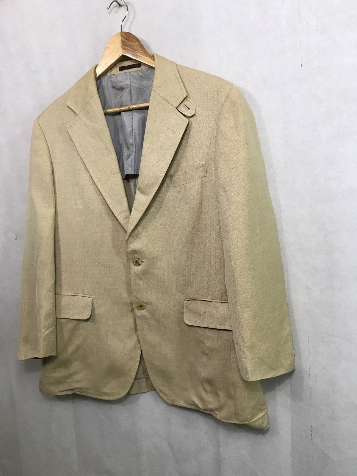 Burberry BURBERRY SILK LINEN WOOL BLAZER JACKET Size US L / EU 52-54 / 3 - 3 Thumbnail