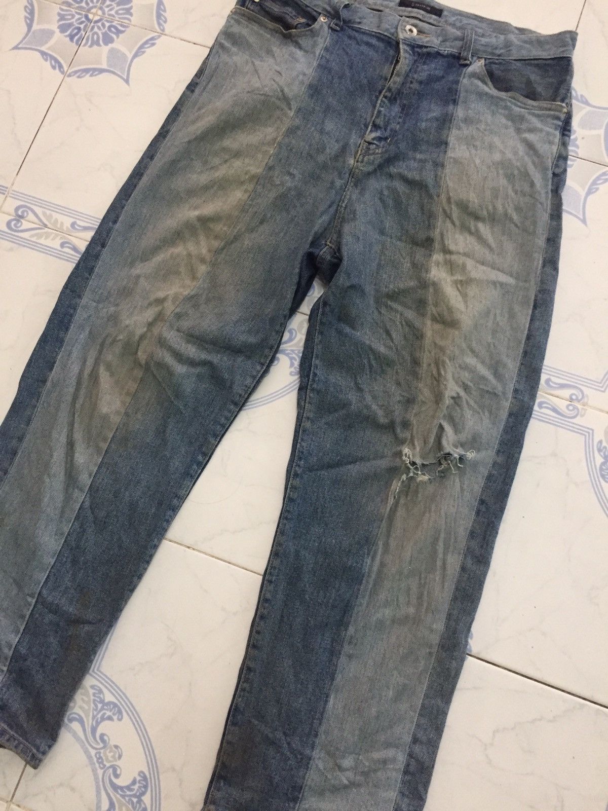 Japanese Brand Rageblue Block Patch Style Denim Jeans Pant Size US 34 / EU 50 - 7 Thumbnail