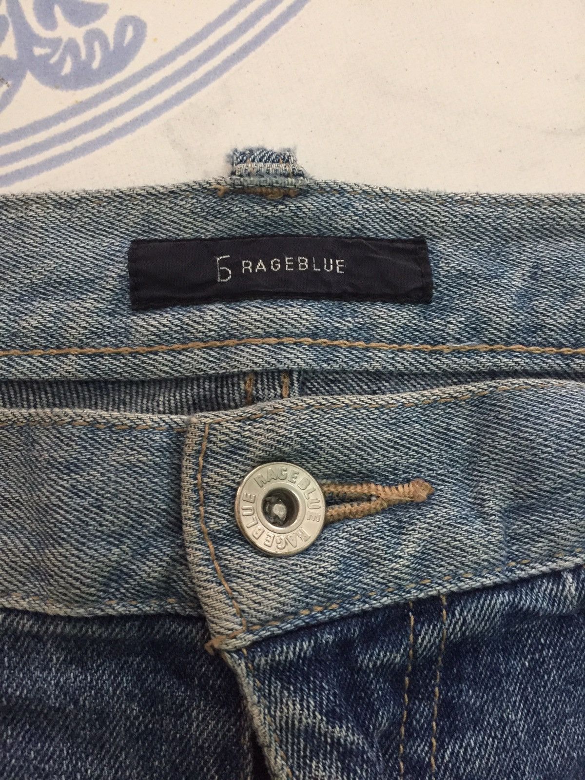 Japanese Brand Rageblue Block Patch Style Denim Jeans Pant Size US 34 / EU 50 - 6 Thumbnail