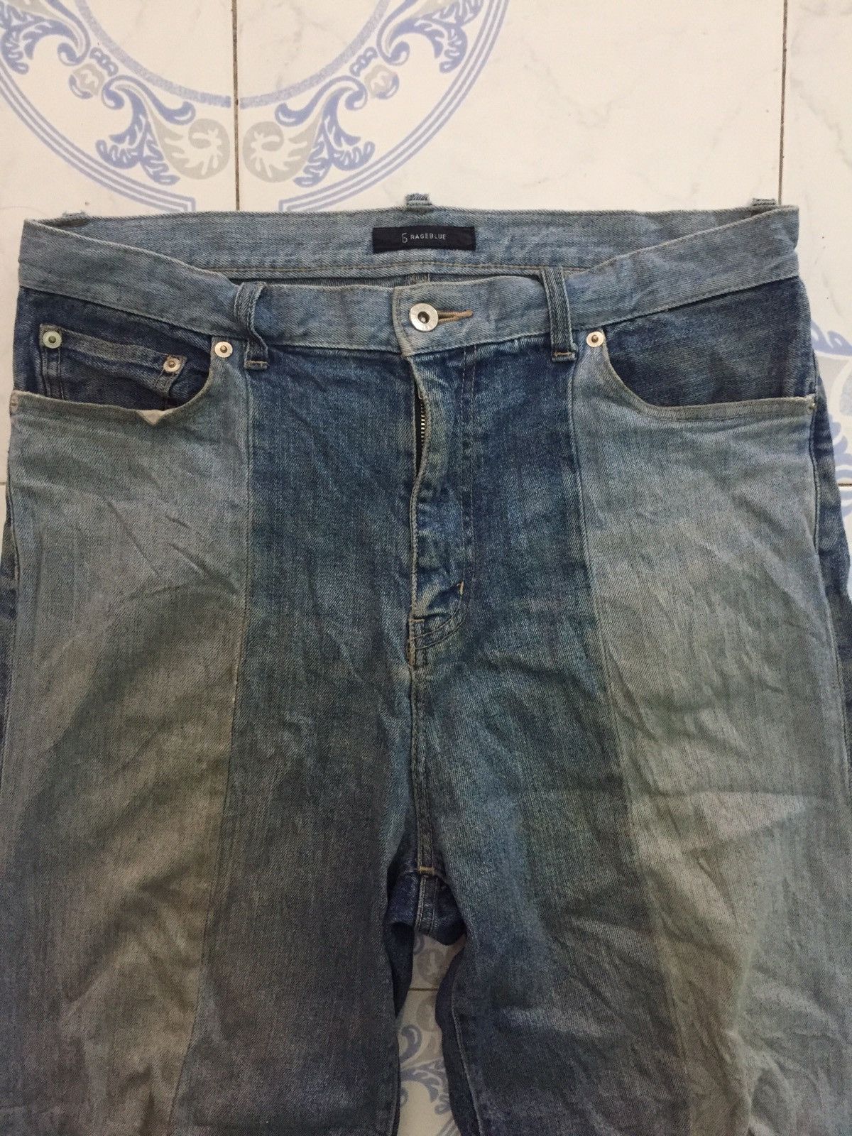 Japanese Brand Rageblue Block Patch Style Denim Jeans Pant Size US 34 / EU 50 - 5 Thumbnail