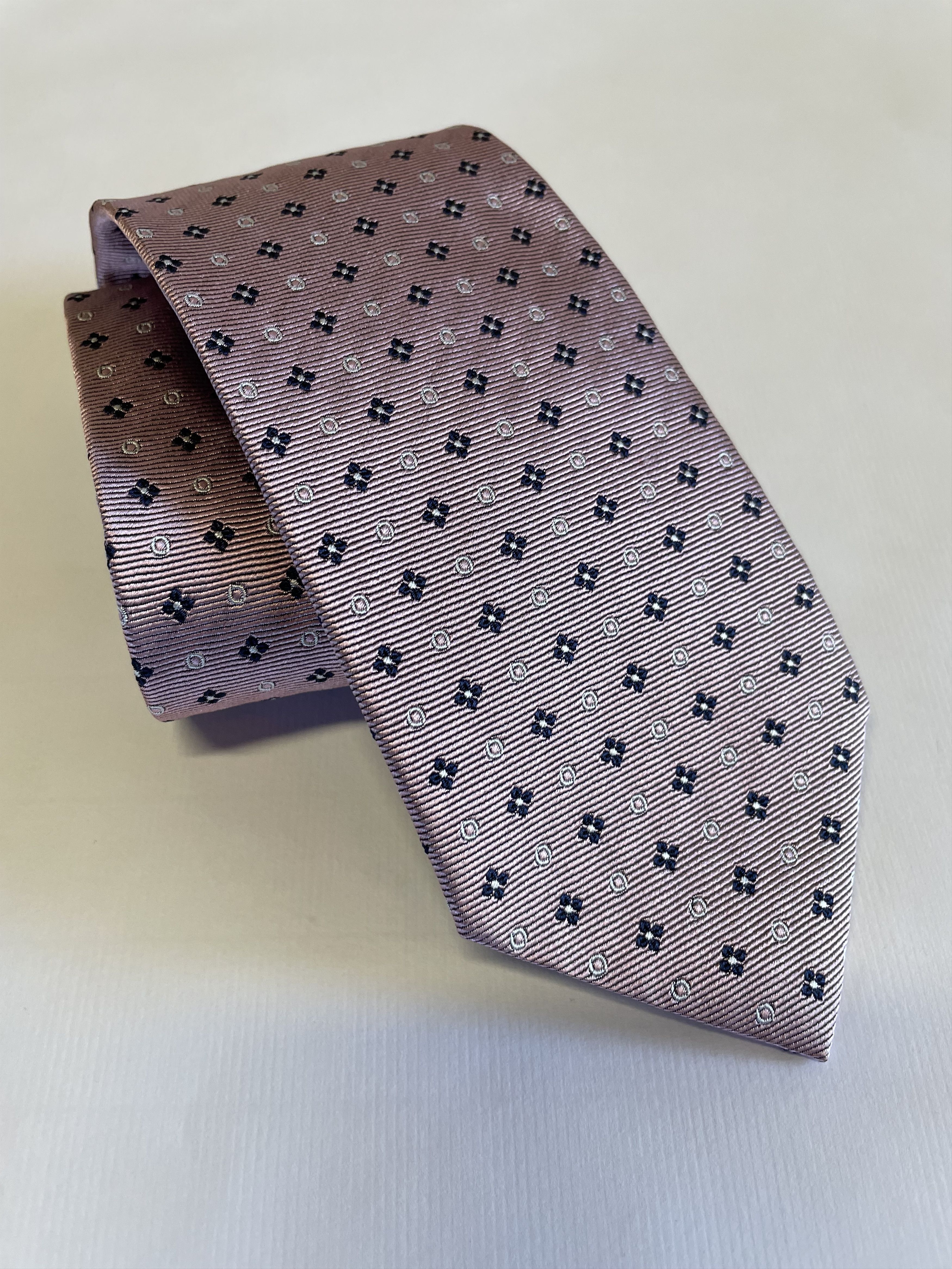 Ermenegildo Zegna Ermenegildo Zegna Pink Geometric Pattern Silk Tie Size ONE SIZE - 5 Thumbnail