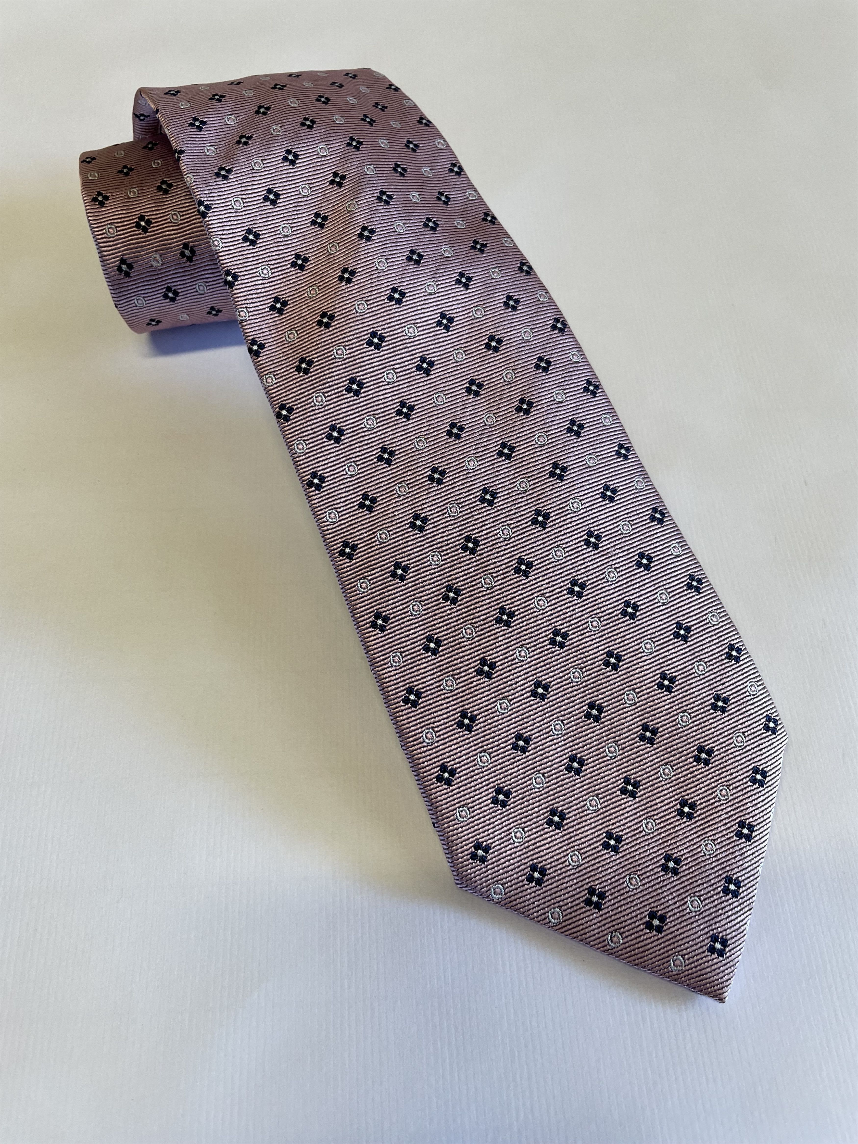 Ermenegildo Zegna Ermenegildo Zegna Pink Geometric Pattern Silk Tie Size ONE SIZE - 7 Thumbnail