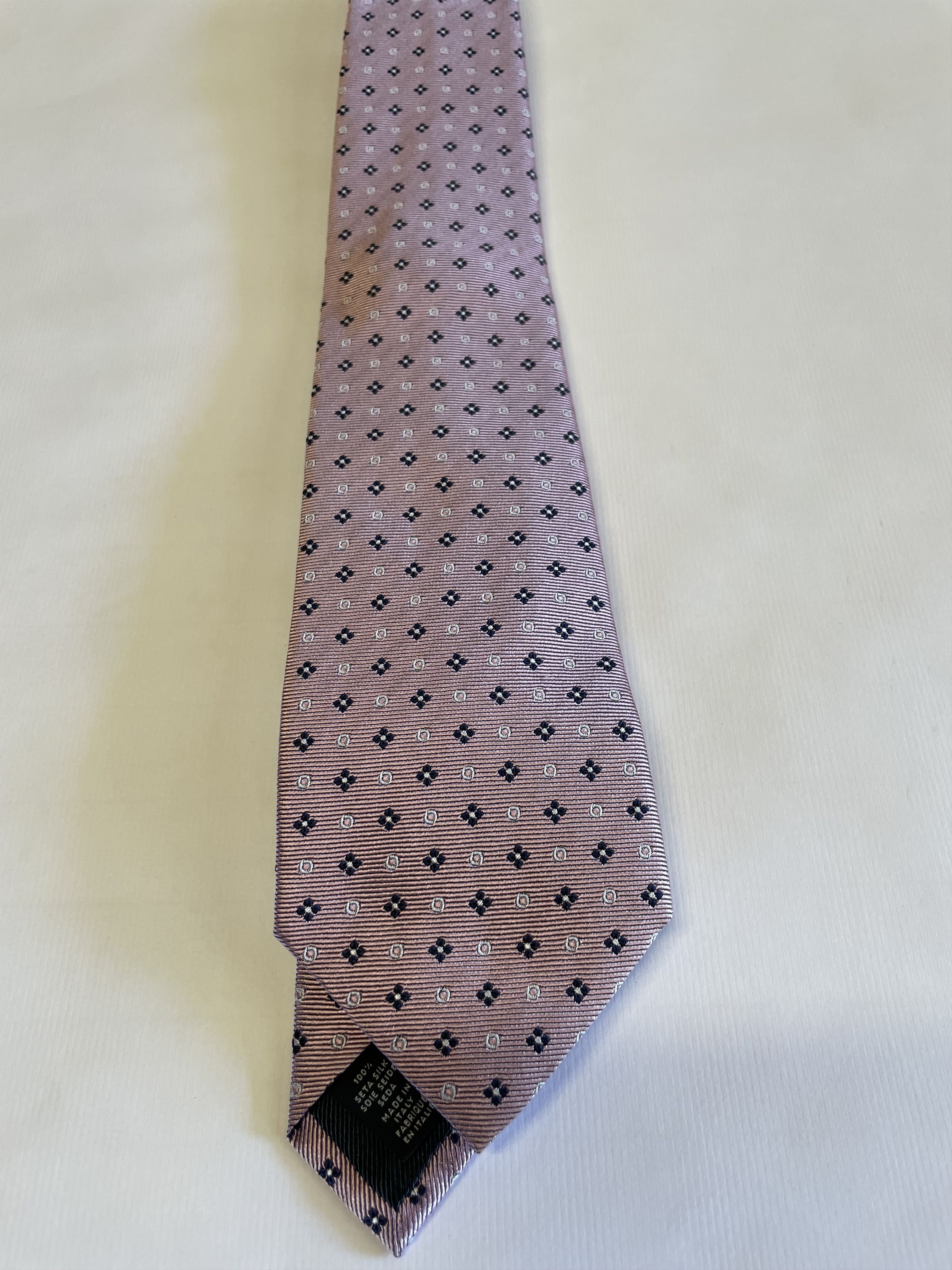 Ermenegildo Zegna Ermenegildo Zegna Pink Geometric Pattern Silk Tie Size ONE SIZE - 3 Thumbnail
