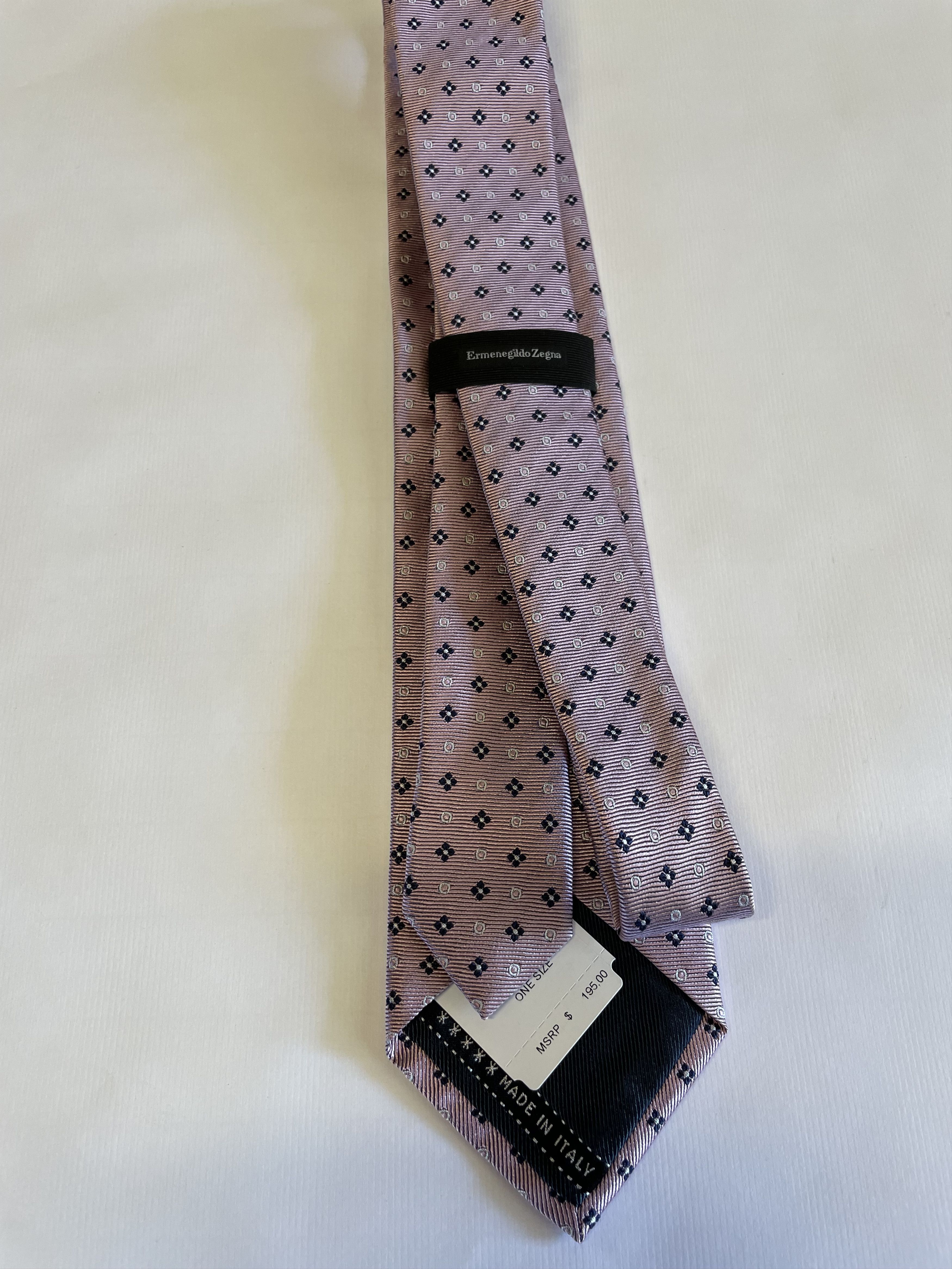 Ermenegildo Zegna Ermenegildo Zegna Pink Geometric Pattern Silk Tie Size ONE SIZE - 2 Thumbnail