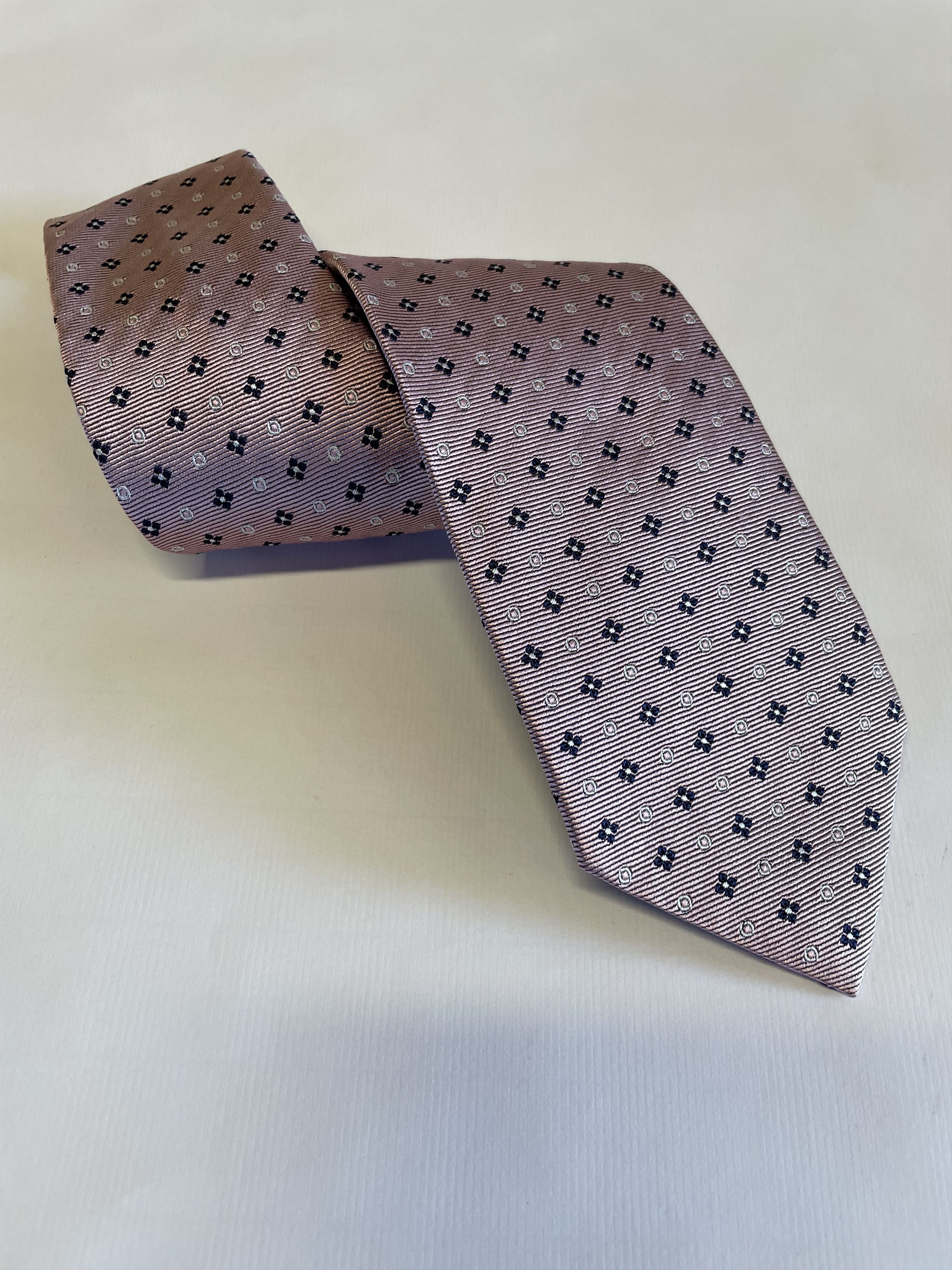 Ermenegildo Zegna Ermenegildo Zegna Pink Geometric Pattern Silk Tie Size ONE SIZE - 4 Thumbnail