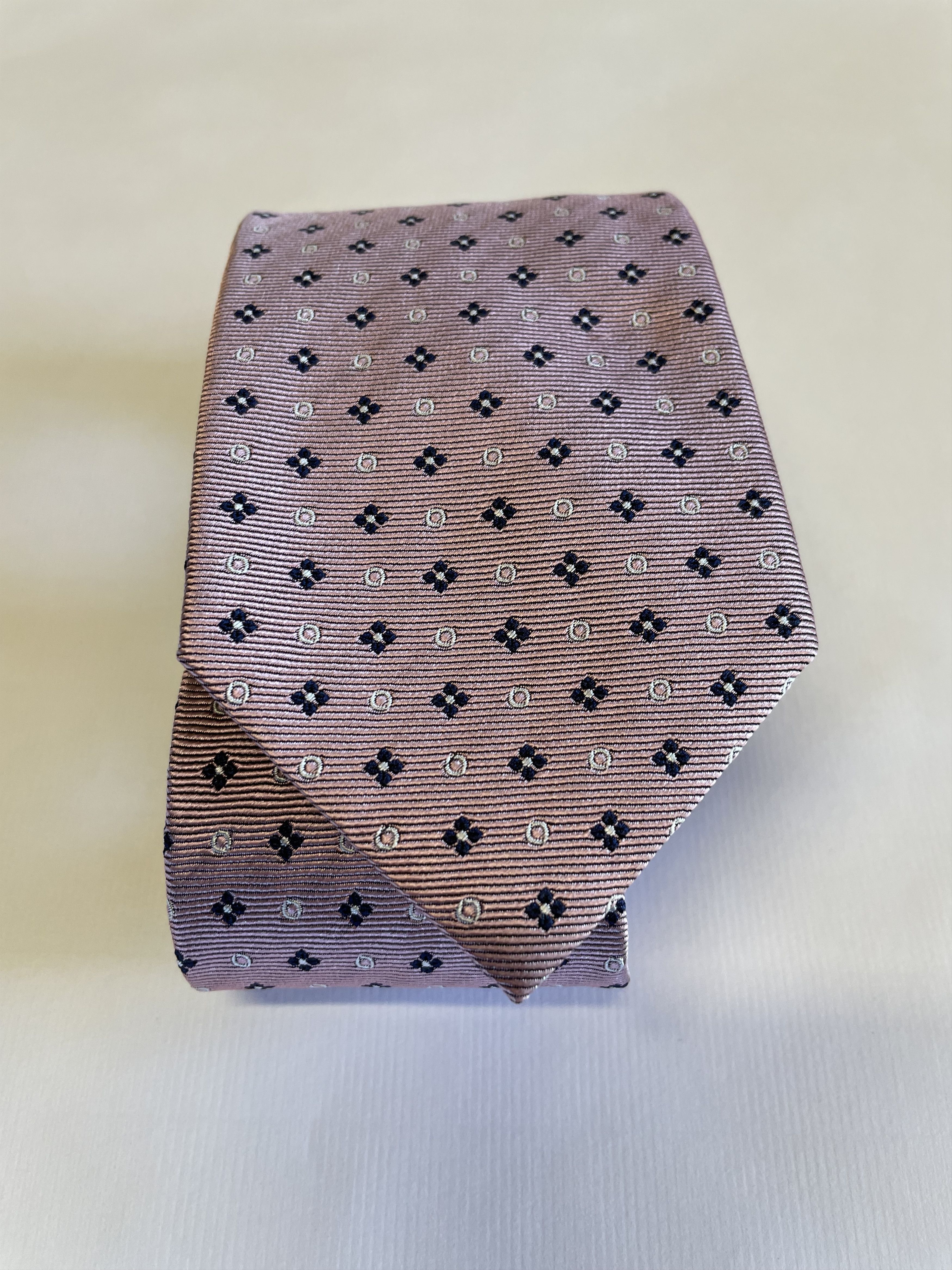 Ermenegildo Zegna Ermenegildo Zegna Pink Geometric Pattern Silk Tie Size ONE SIZE - 6 Thumbnail