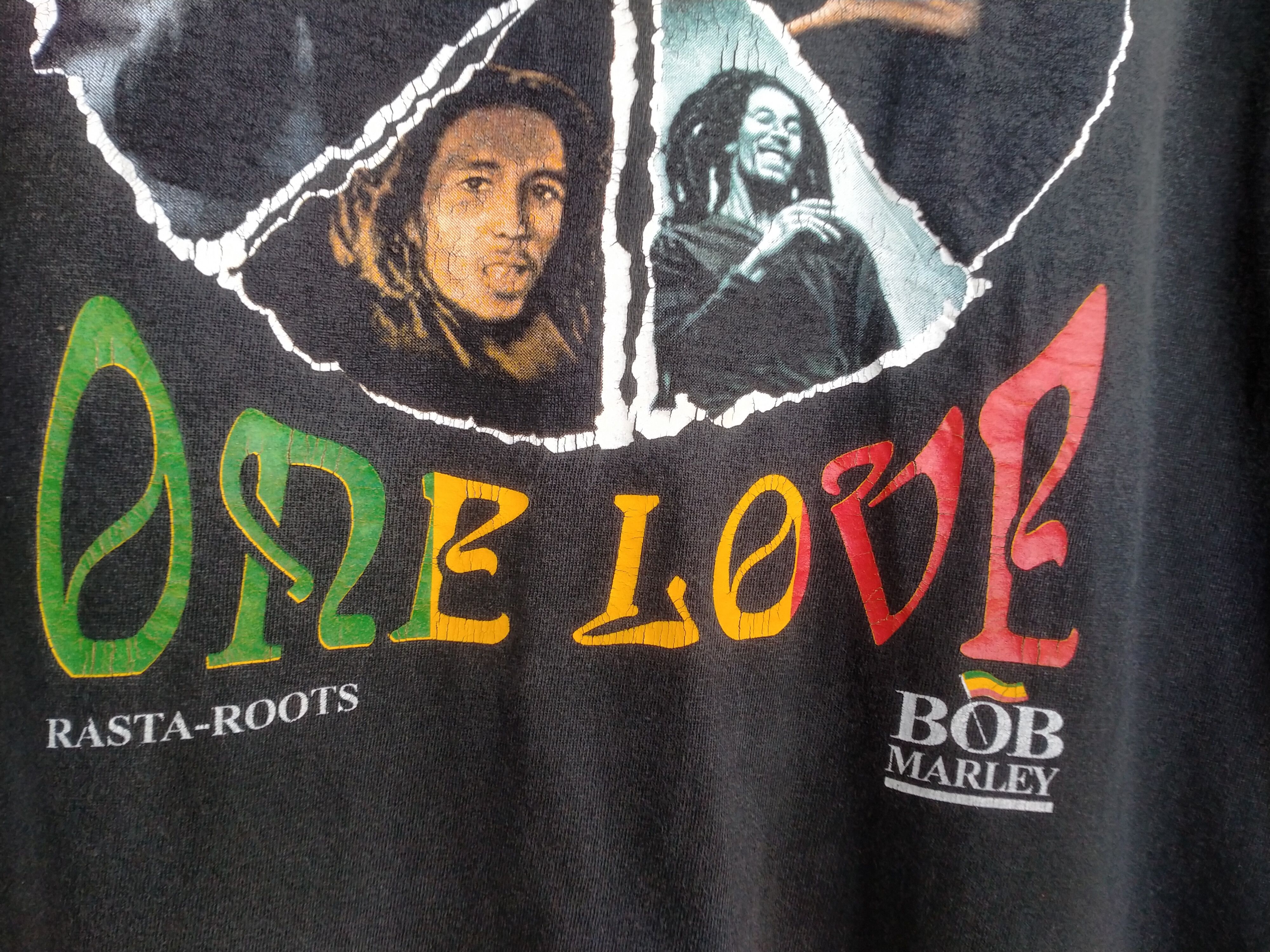 Band Tees Vintage Bob Marley one love rasta 90s bootleg tee - size L Size US L / EU 52-54 / 3 - 5 Thumbnail