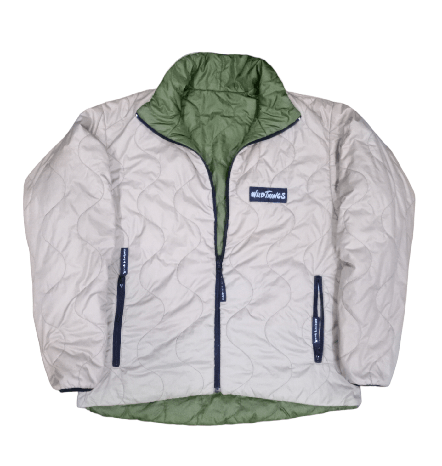 image of Outdoor Life x Wild Things Wildthings Primaloft Reversible Puffer Down Jacket Size M in Green Cream