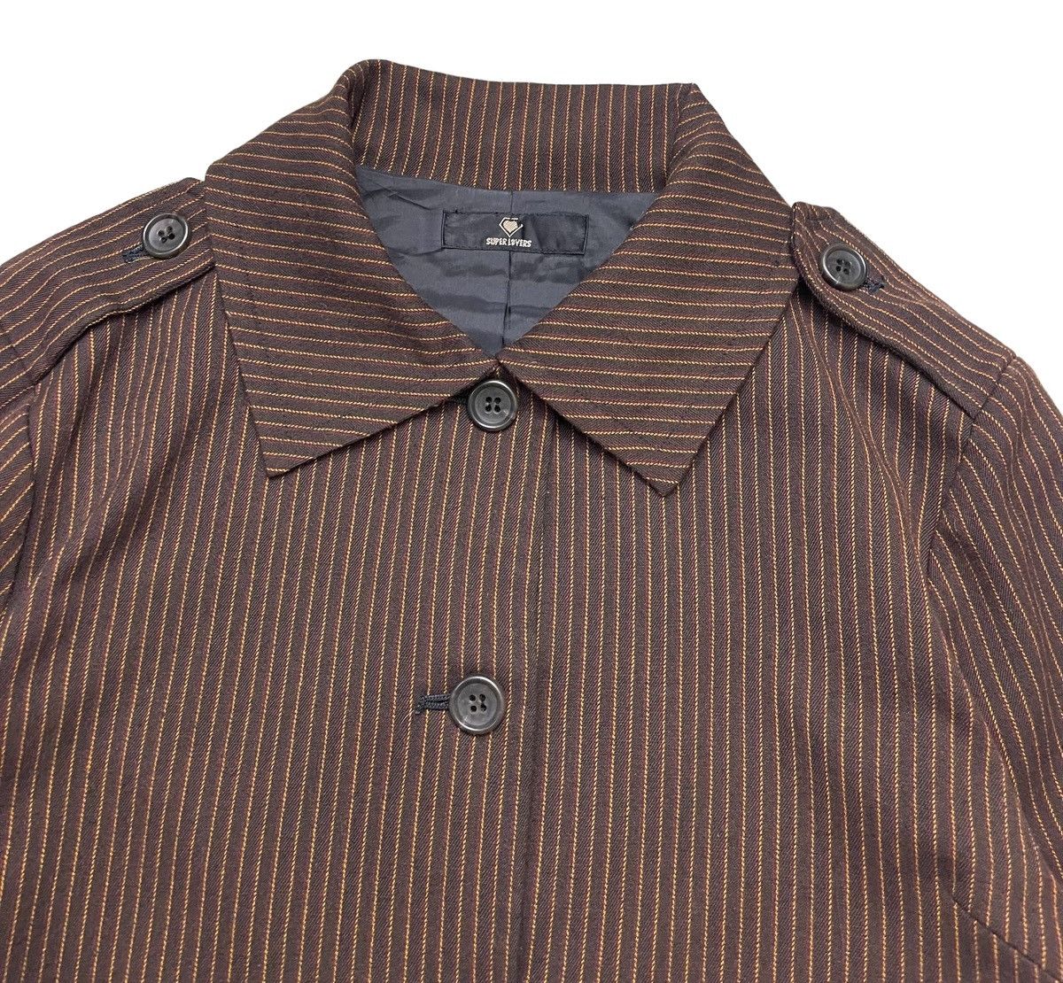 Japanese Brand Super Lovers Stripes Coats Jacket Size S / US 4 / IT 40 - 5 Thumbnail