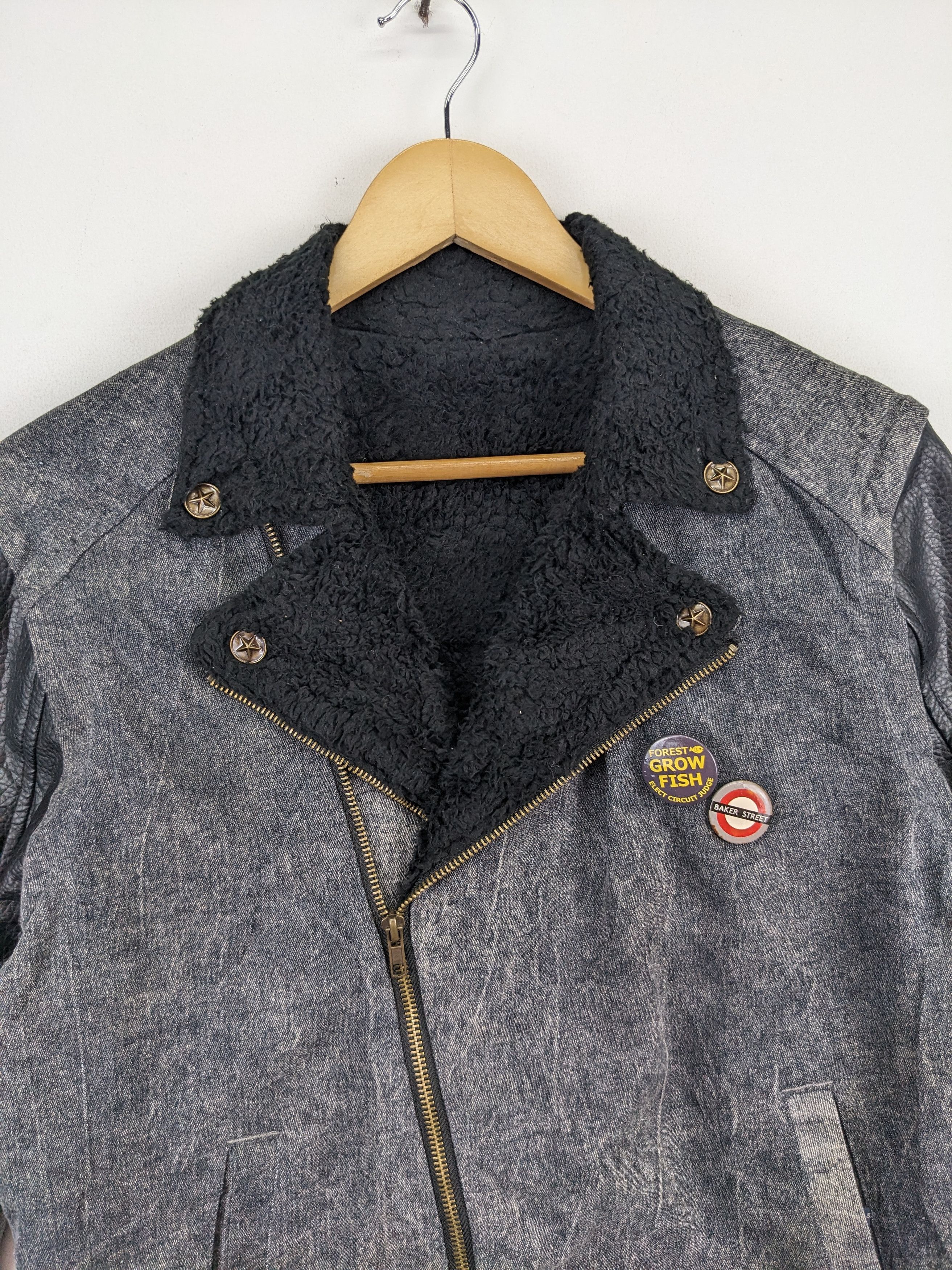 14th Addiction × Japanese Brand Vintage Bondage Jacket Double Collar Sleeve Leather Size US M / EU 48-50 / 2 - 18 Thumbnail