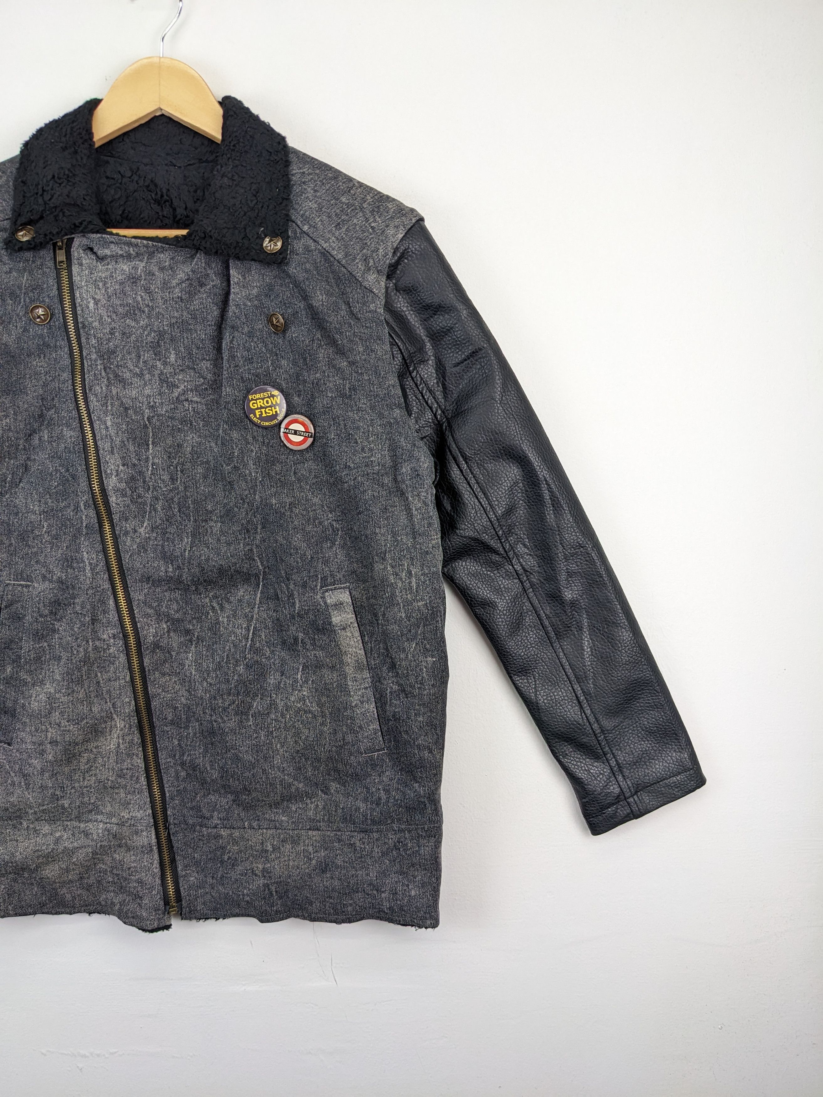 14th Addiction × Japanese Brand Vintage Bondage Jacket Double Collar Sleeve Leather Size US M / EU 48-50 / 2 - 5 Thumbnail