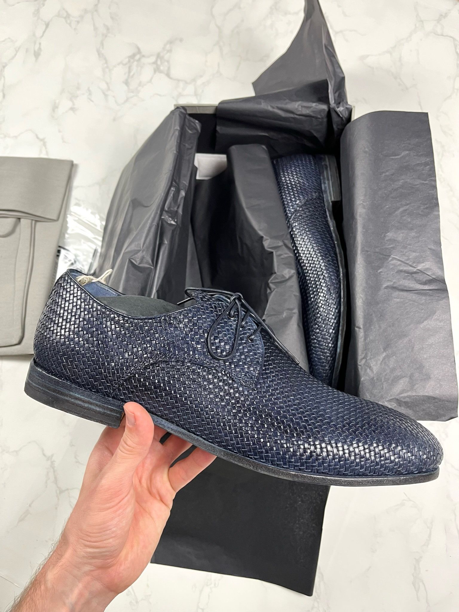 image of Officine Creative Braided Casual Shoes in Blue, Men's (Size 12)