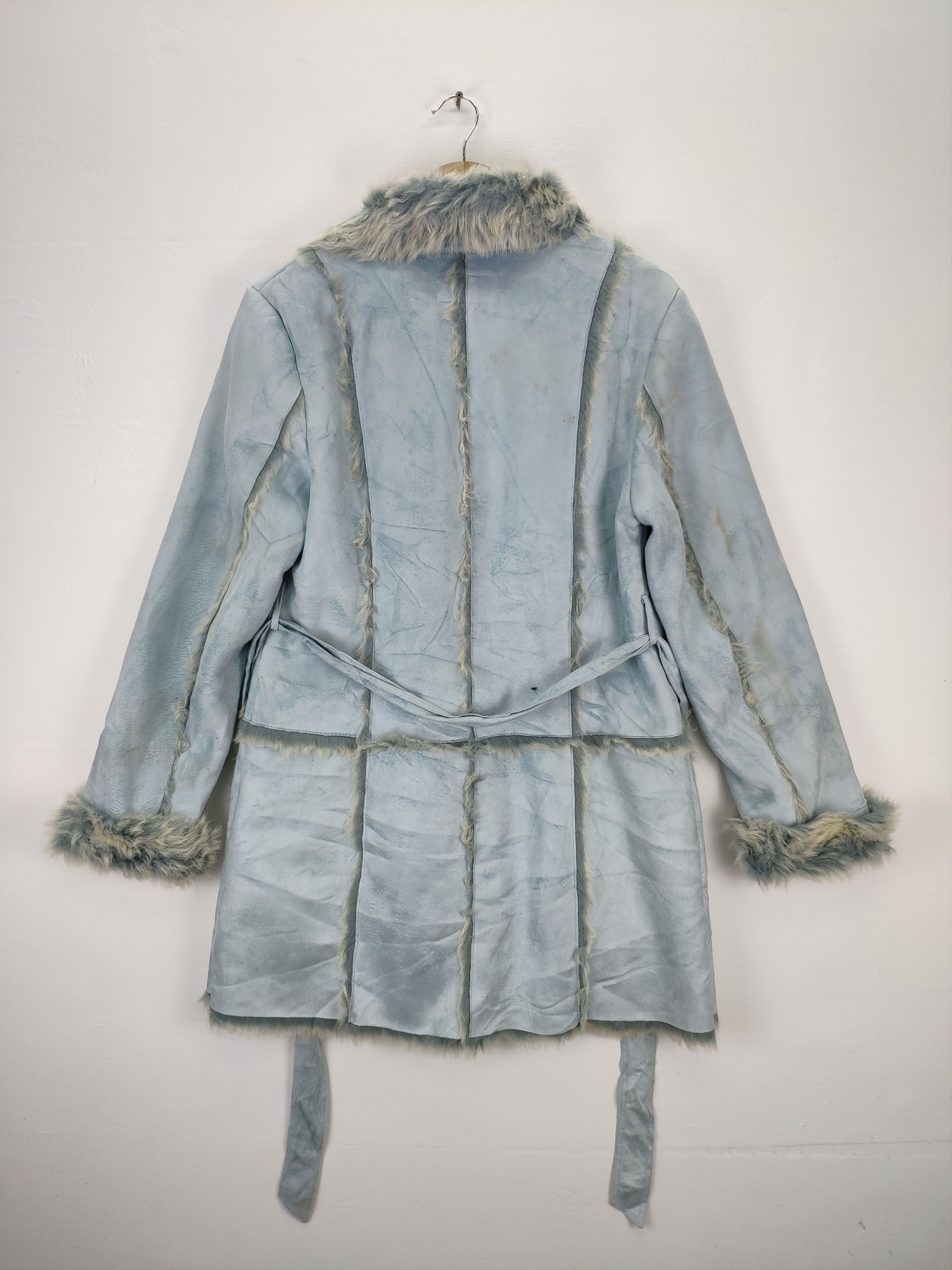 Japanese Brand × Moleskine Womens Suede Faux Fur Lined Coat Jacket Issey Miyake Style Size M / US 6-8 / IT 42-44 - 16 Thumbnail