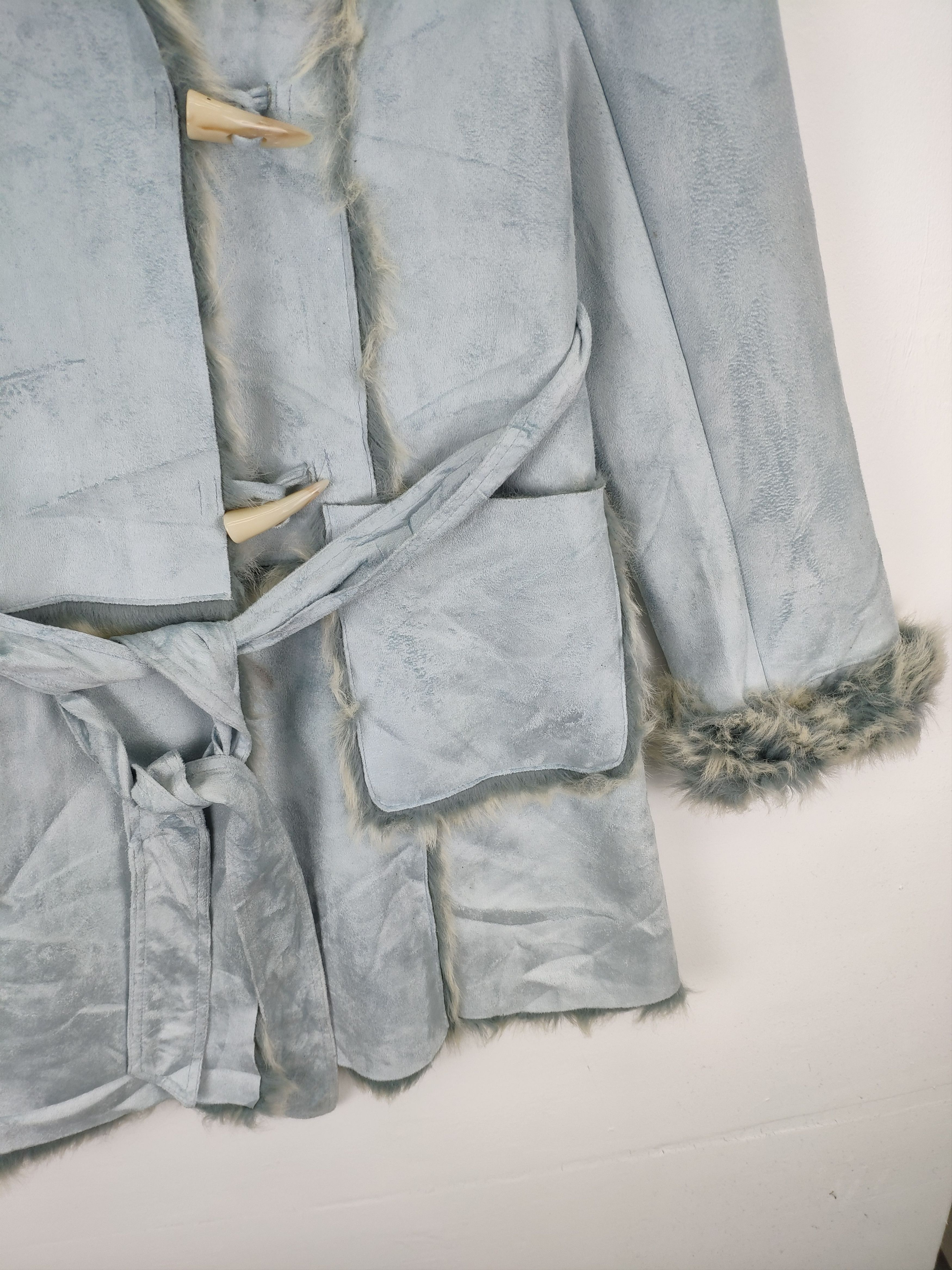 Japanese Brand × Moleskine Womens Suede Faux Fur Lined Coat Jacket Issey Miyake Style Size M / US 6-8 / IT 42-44 - 8 Thumbnail