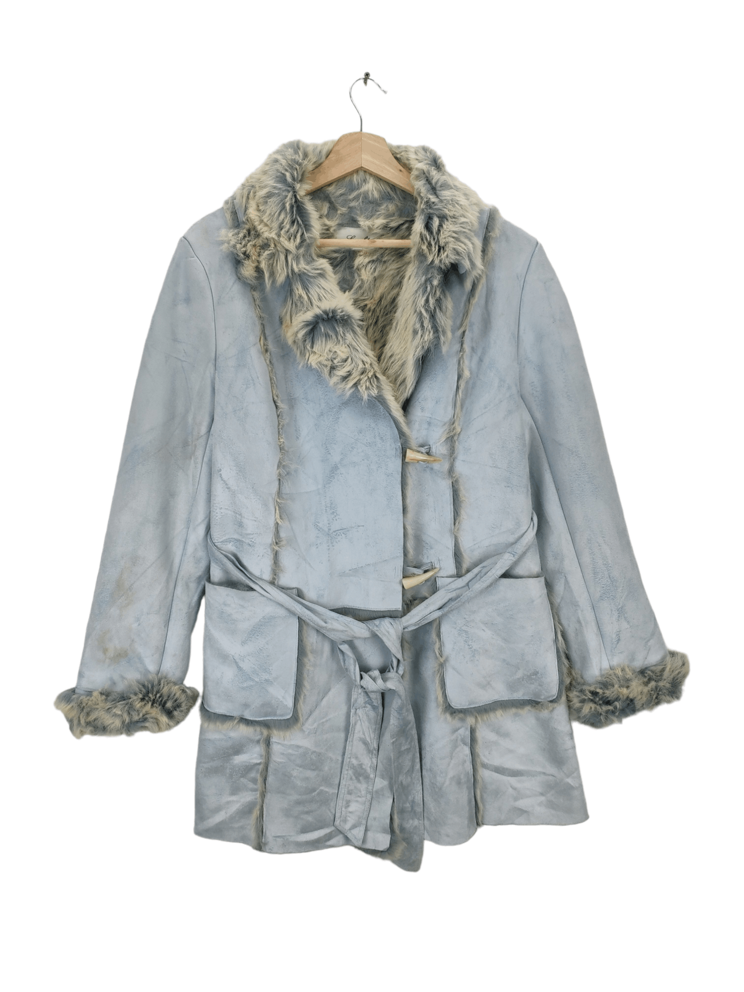 Japanese Brand × Moleskine Womens Suede Faux Fur Lined Coat Jacket Issey Miyake Style Size M / US 6-8 / IT 42-44 - 1 Thumbnail