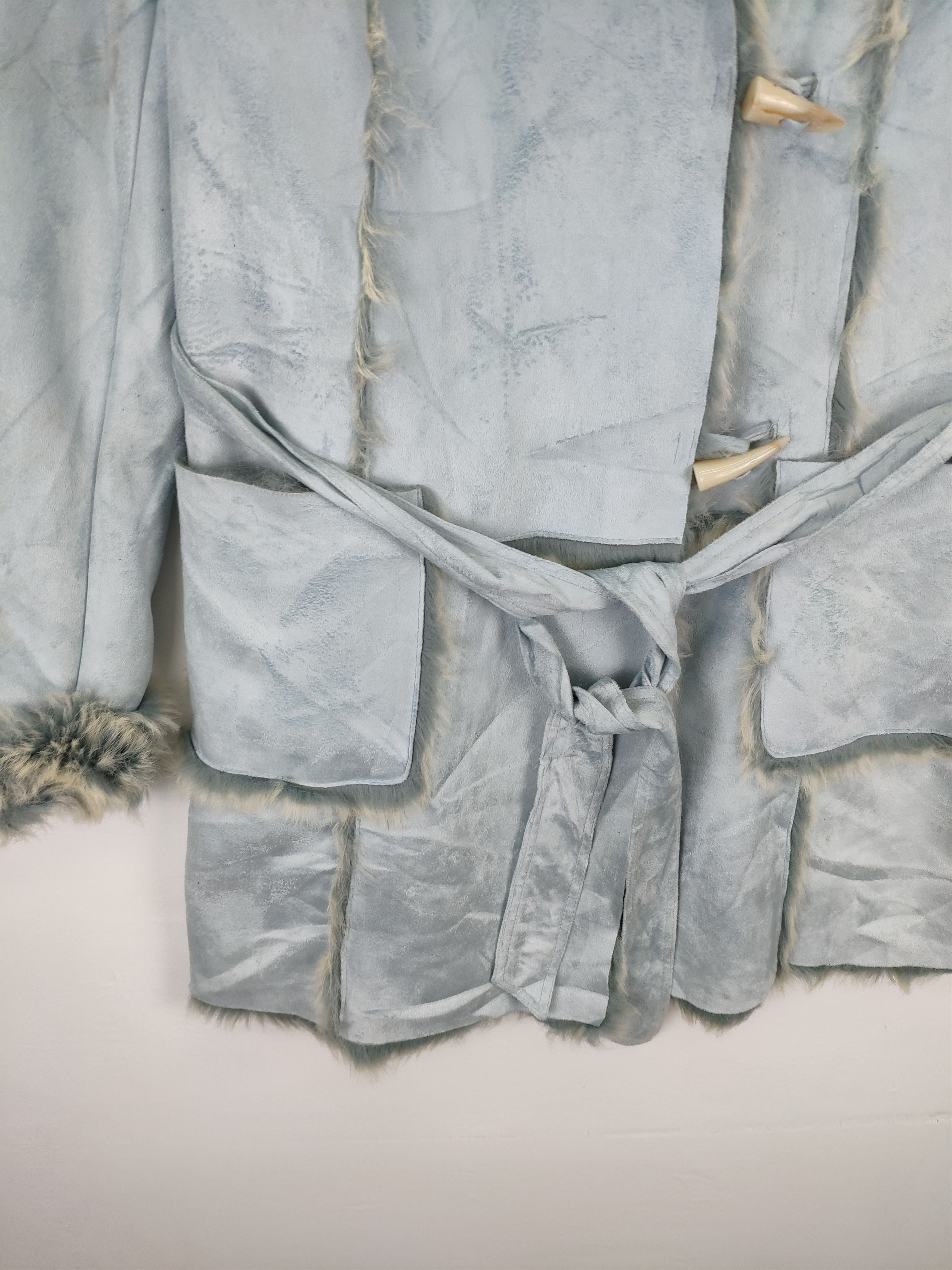Japanese Brand × Moleskine Womens Suede Faux Fur Lined Coat Jacket Issey Miyake Style Size M / US 6-8 / IT 42-44 - 7 Thumbnail