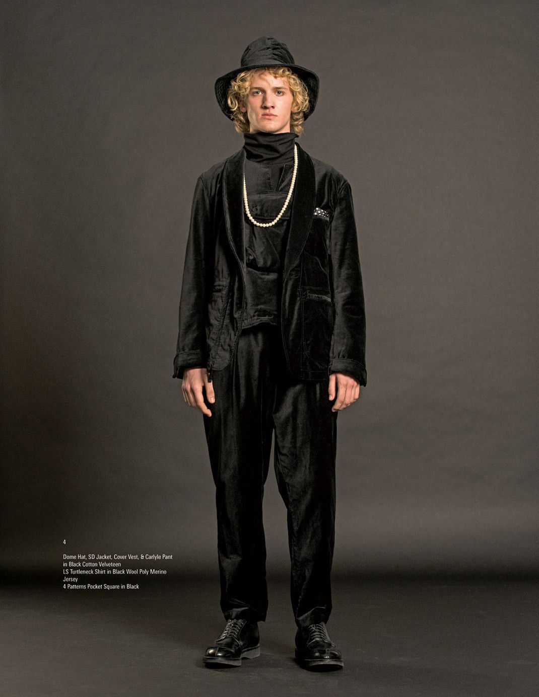 image of Engineered Garments Fw19 Carlyle Pant In Black Cotton Velveteen, Men's (Size 32)