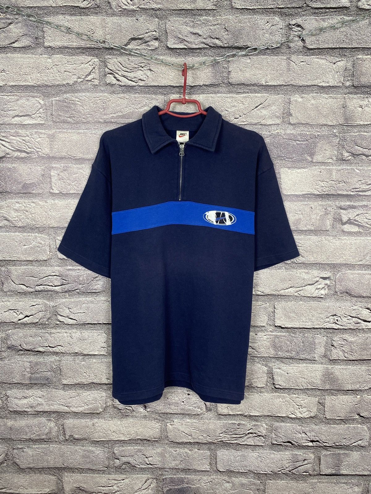 Vintage Vintage T-shirt Nike zip rare 90s 80s street wear cotton Size US XL / EU 56 / 4 - 1 Thumbnail