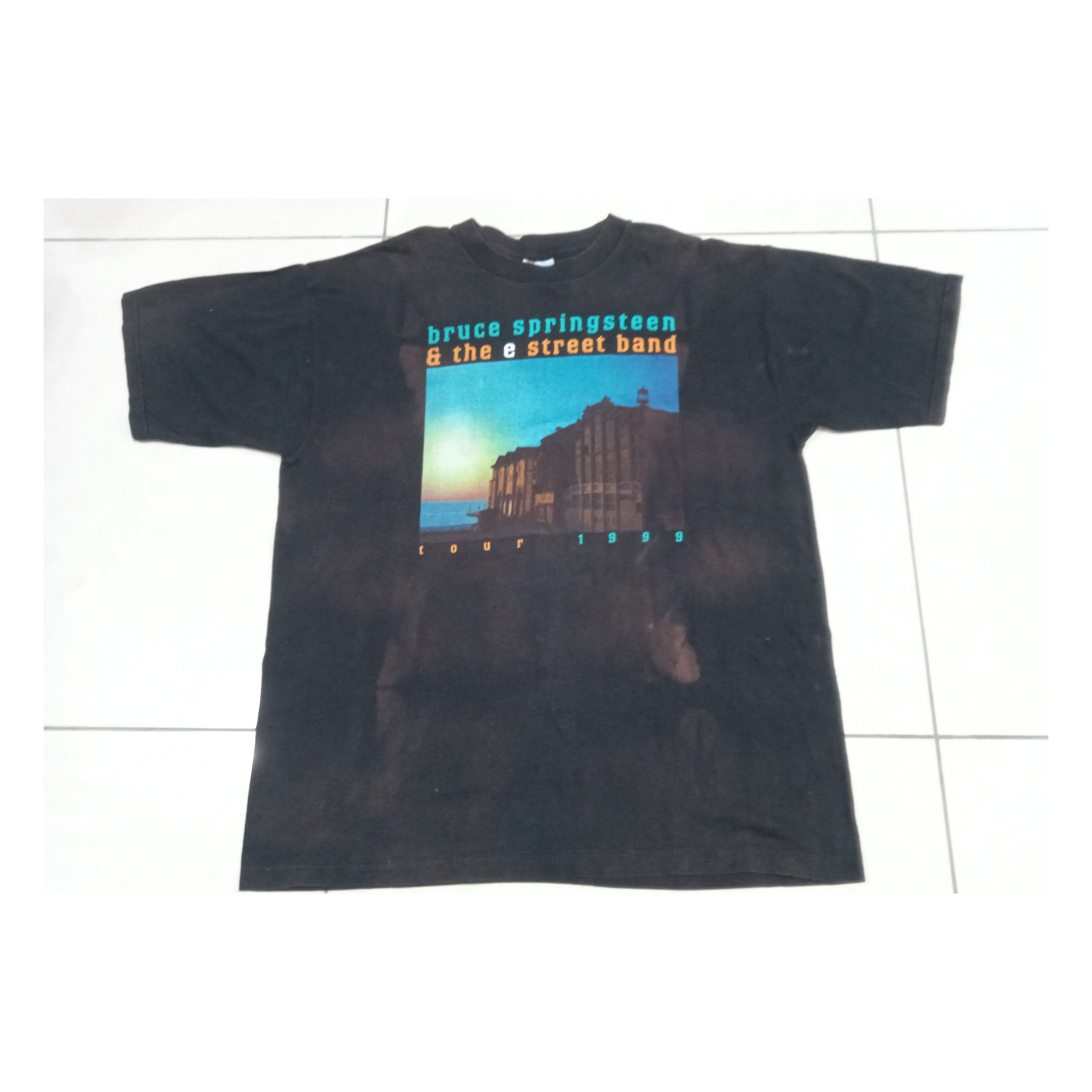 image of Band Tees x Vintage 90's Bruce Springsteen T-Shirt Thrashed in Black, Men's (Size XL)