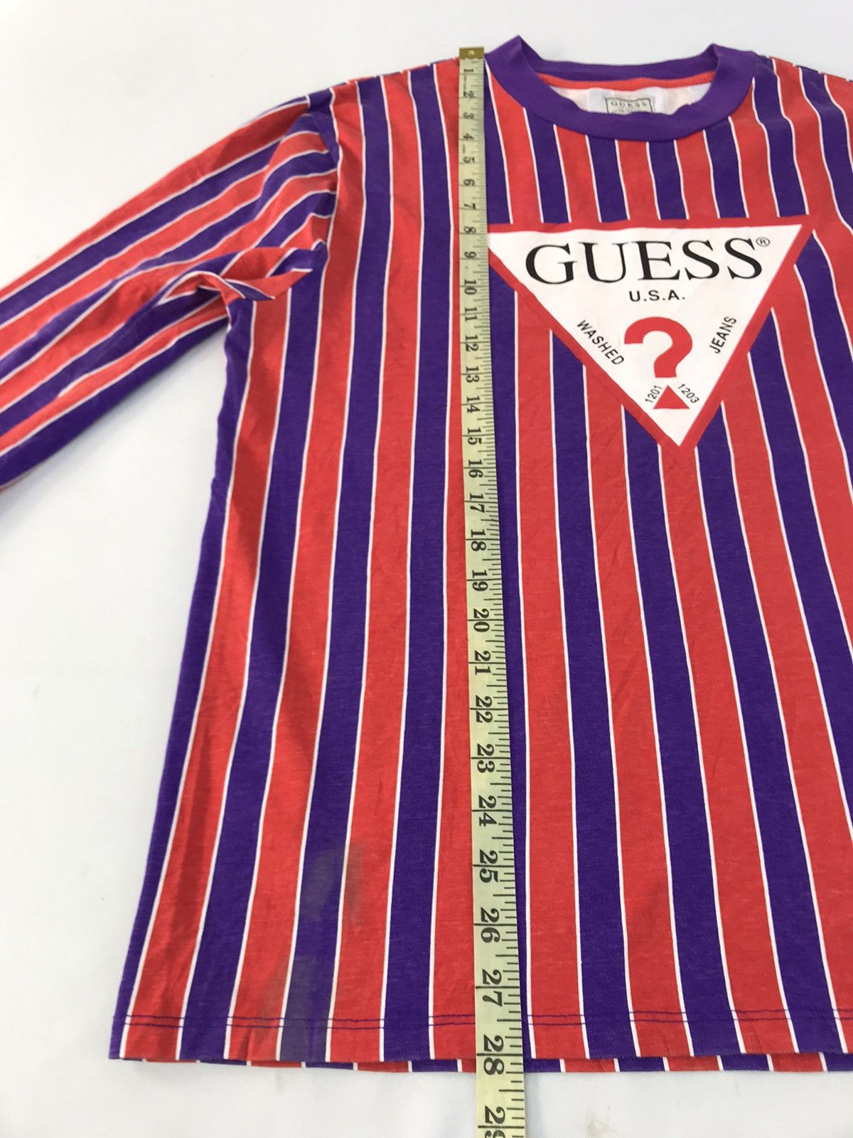 Guess Guess Los Angeles Striped Big Logo Longsleeve Tee Size US L / EU 52-54 / 3 - 10 Thumbnail