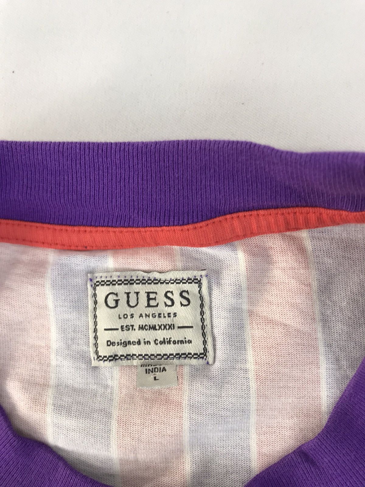 Guess Guess Los Angeles Striped Big Logo Longsleeve Tee Size US L / EU 52-54 / 3 - 4 Thumbnail
