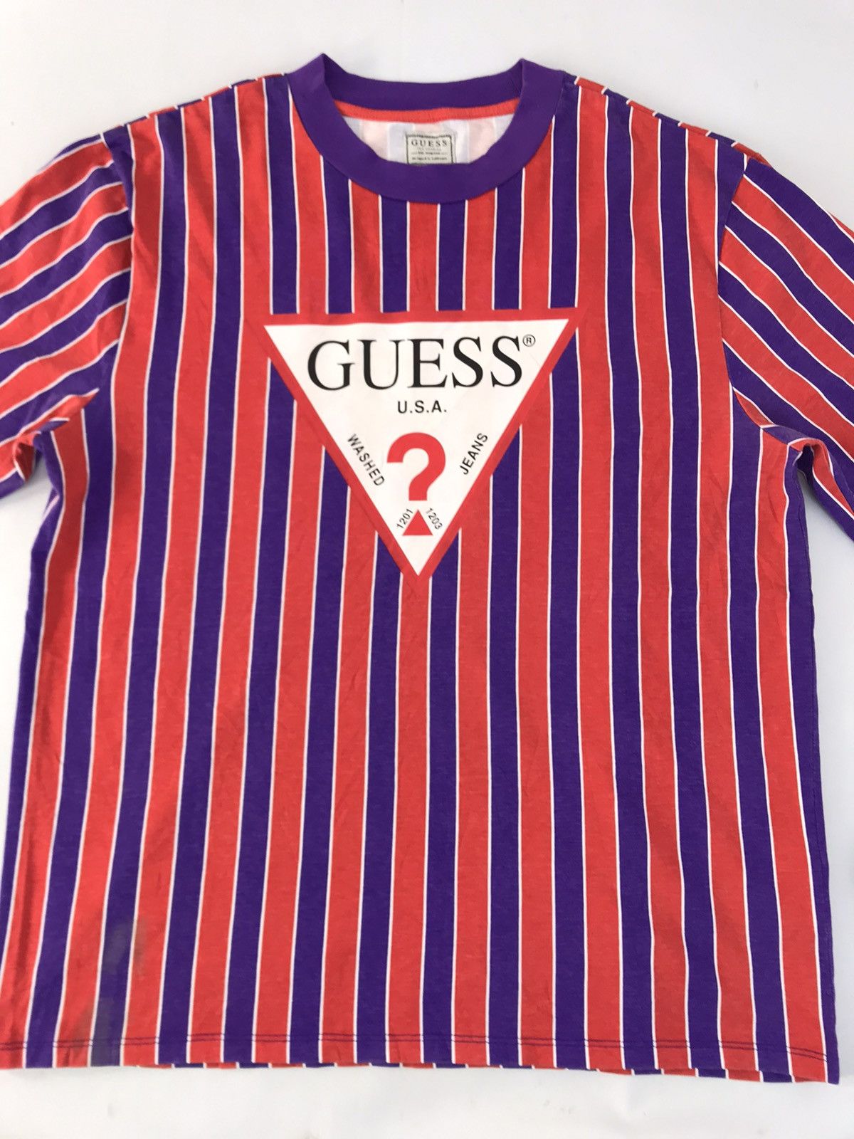 Guess Guess Los Angeles Striped Big Logo Longsleeve Tee Size US L / EU 52-54 / 3 - 2 Thumbnail