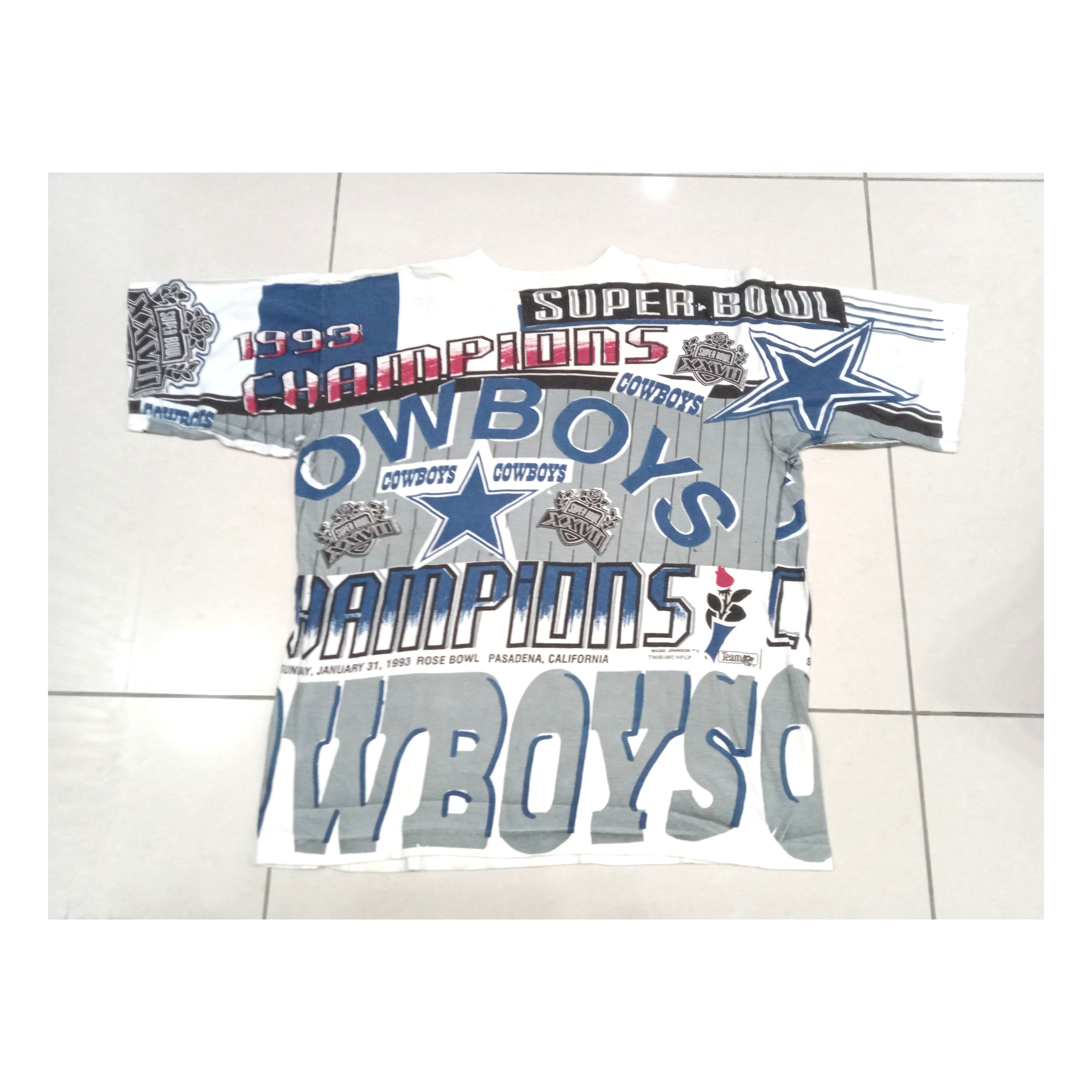 NFL Vintage 90s NFL Dallas Cowboys Full Print T-Shirt Size US XL / EU 56 / 4 - 1 Thumbnail