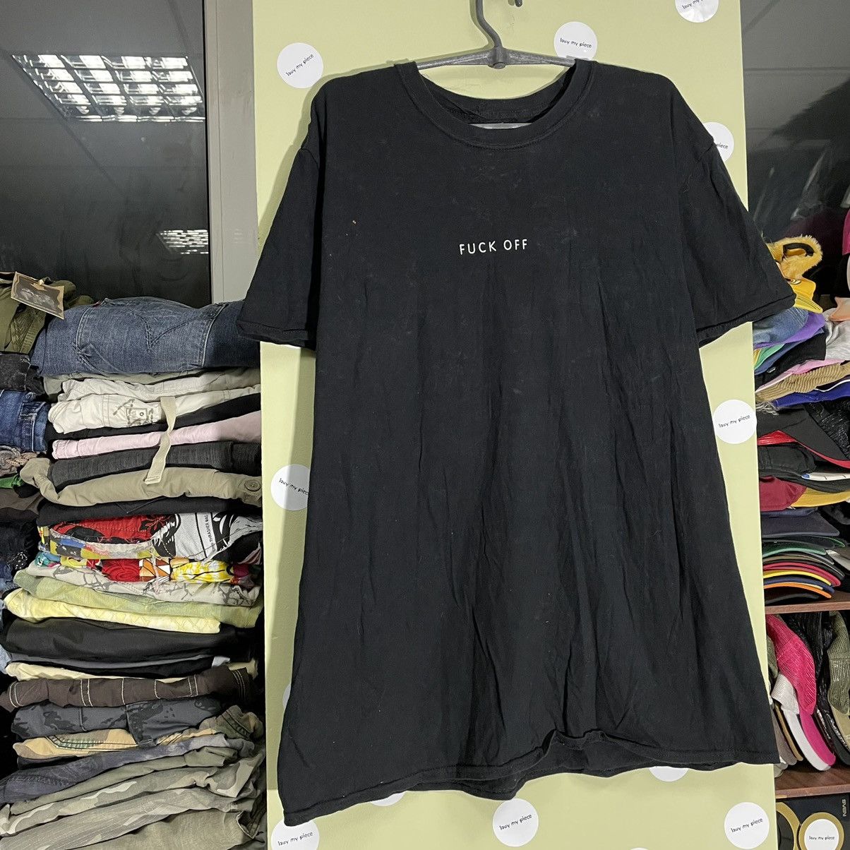 Vintage Vintage Y2K Graphic Tee Fuck Off Logo Oversized Black XL Size US XL / EU 56 / 4 - 3 Thumbnail