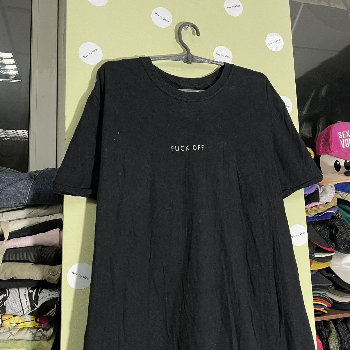 Vintage Vintage Y2K Graphic Tee Fuck Off Logo Oversized Black XL Size US XL / EU 56 / 4 - 4 Thumbnail