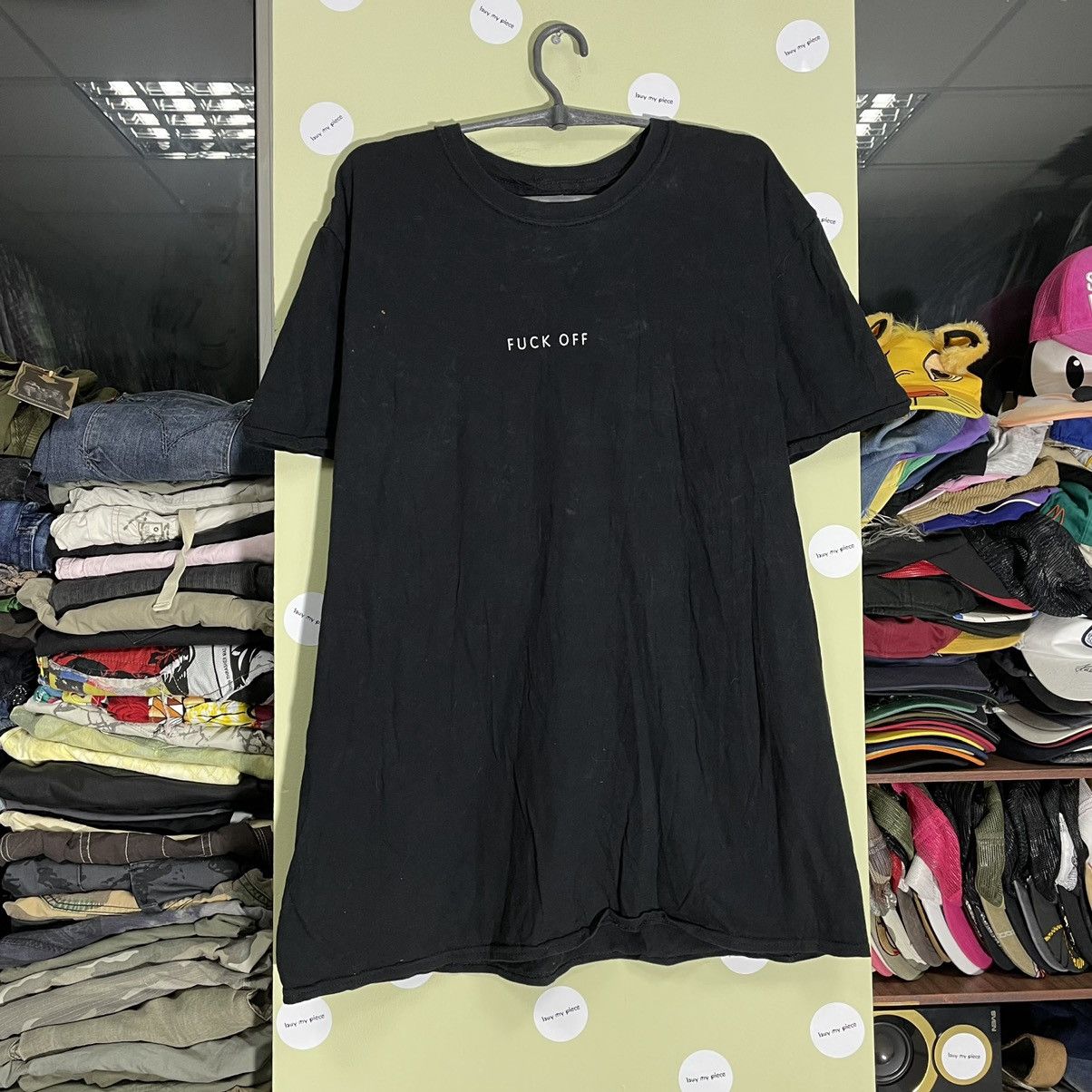 Vintage Vintage Y2K Graphic Tee Fuck Off Logo Oversized Black XL Size US XL / EU 56 / 4 - 1 Thumbnail
