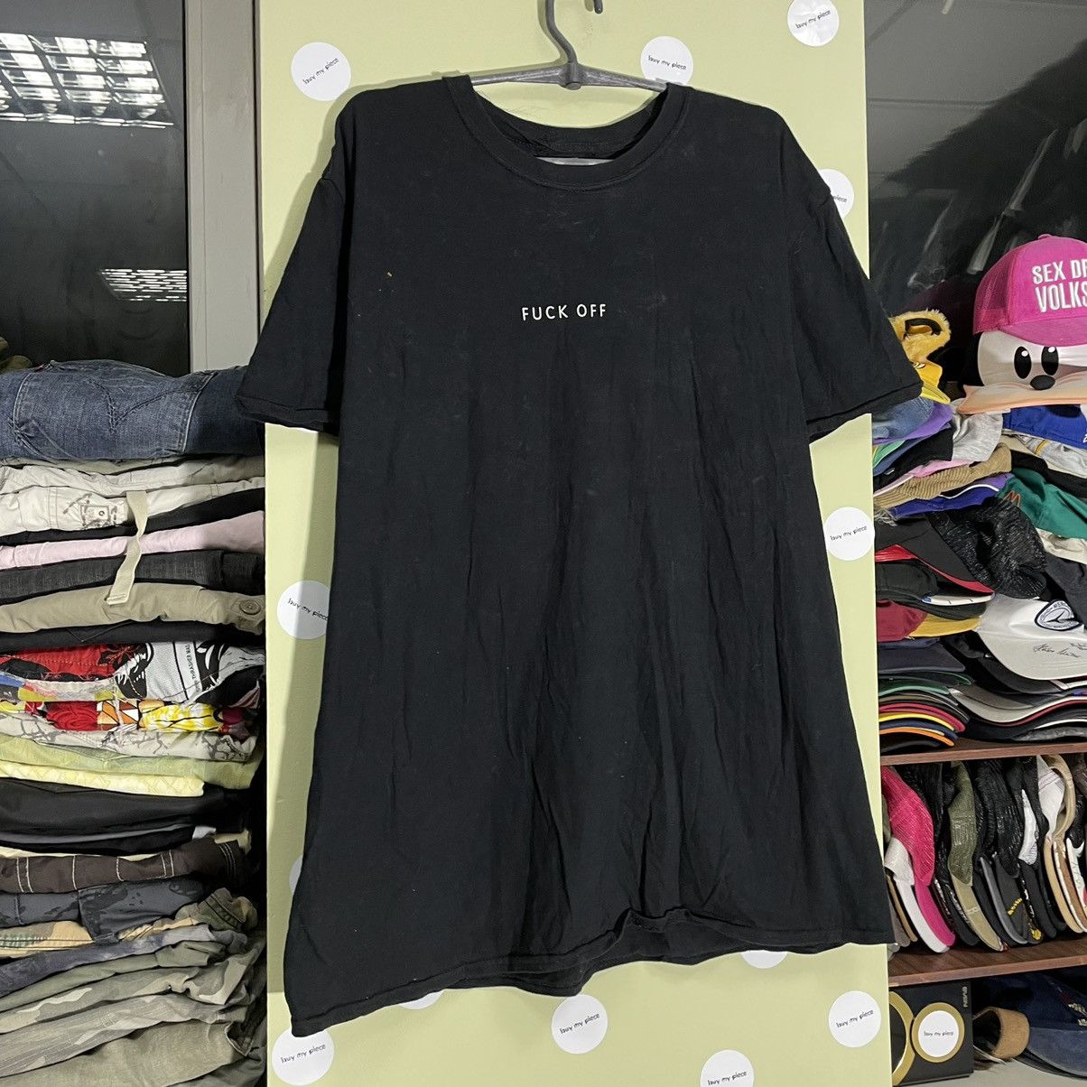 Vintage Vintage Y2K Graphic Tee Fuck Off Logo Oversized Black XL Size US XL / EU 56 / 4 - 2 Thumbnail