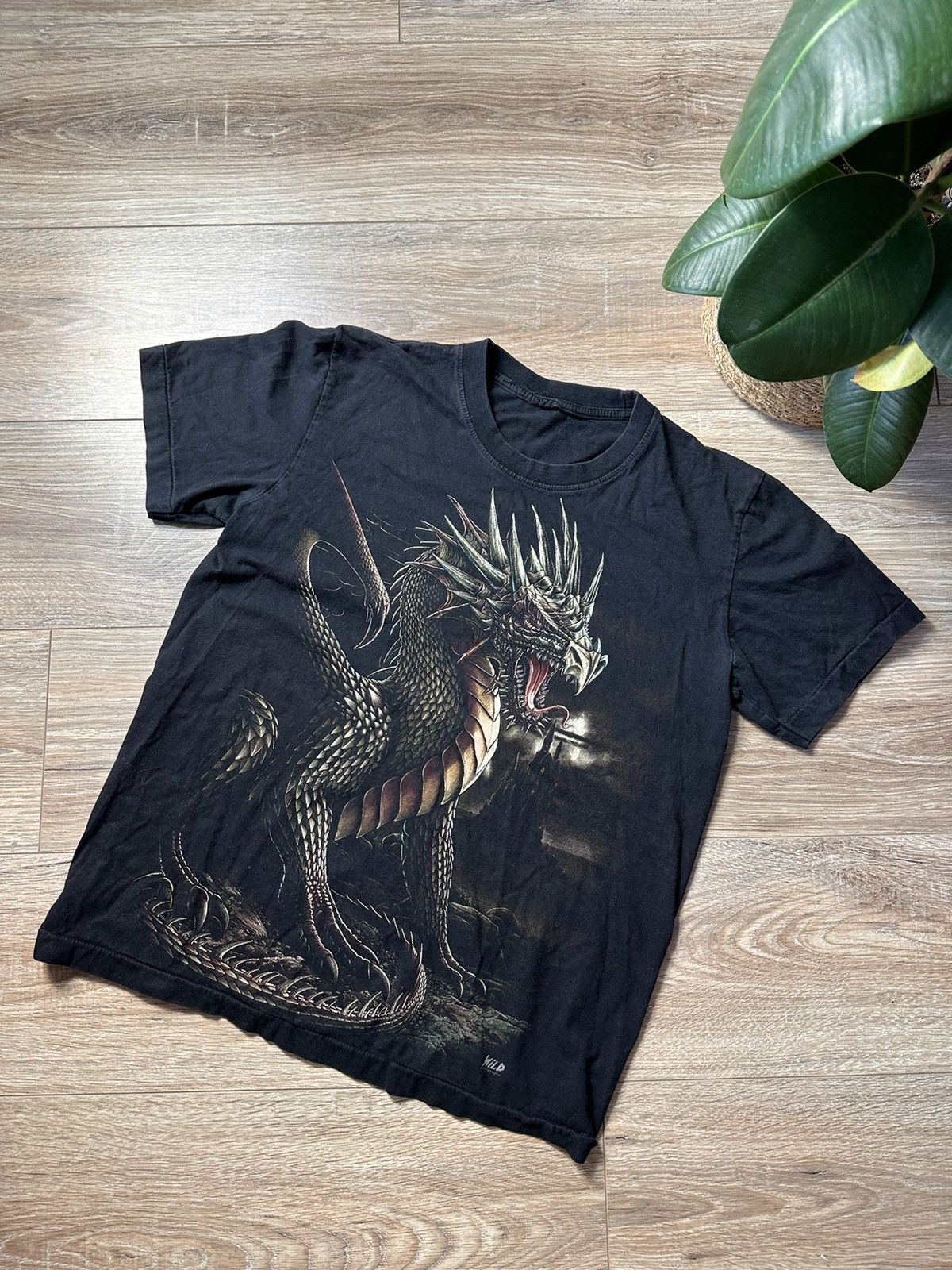 Pre-owned Rock Band Vintage 90's Japanese Dragon Wild T-shirt In Black