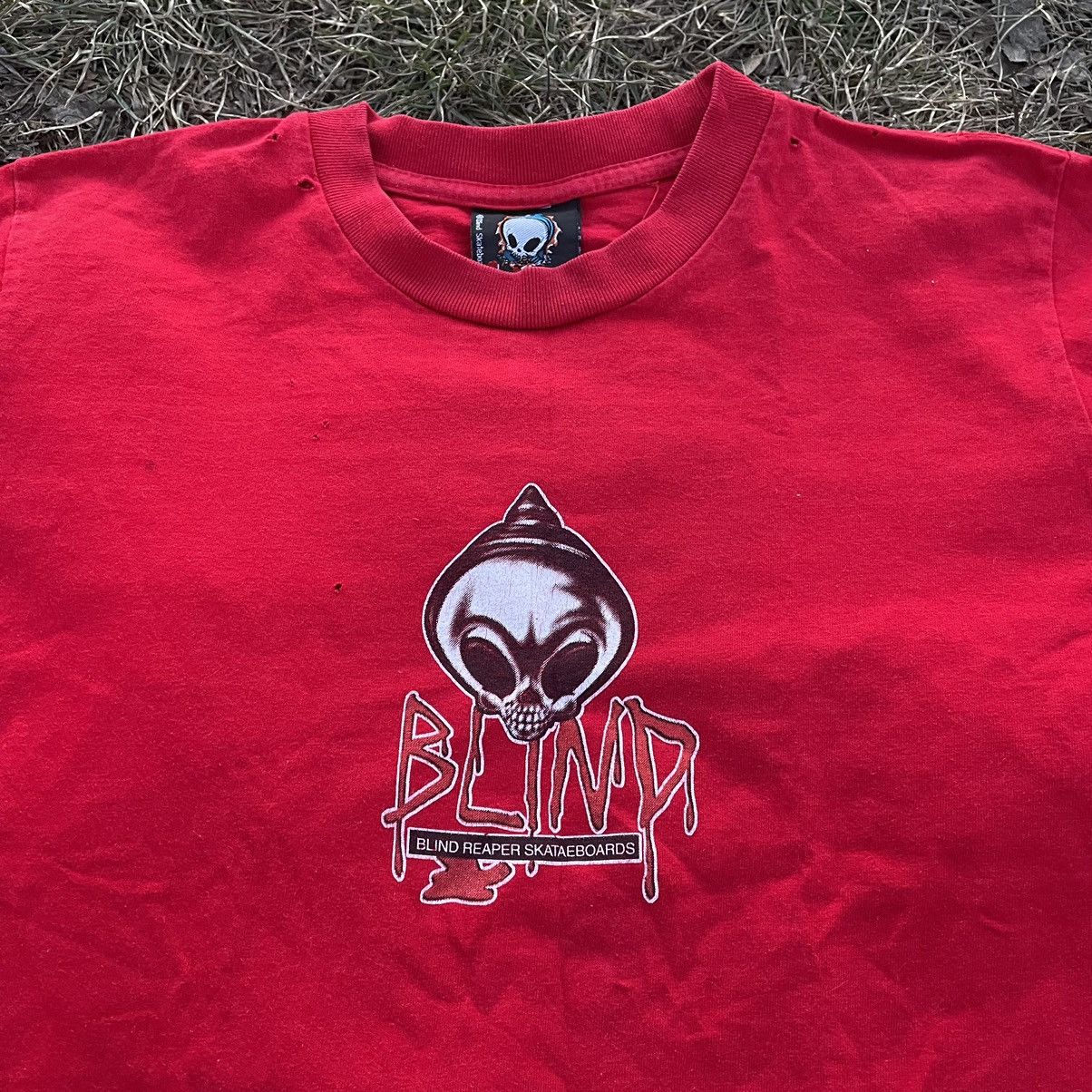 Vintage Vintage 90s Graphic Tee Skeleton Horror Grunge Streetwear S Size US S / EU 44-46 / 1 - 4 Thumbnail