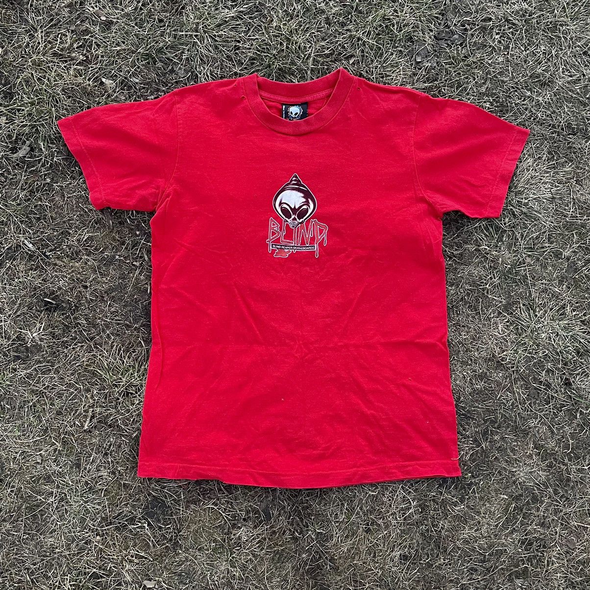 Vintage Vintage 90s Graphic Tee Skeleton Horror Grunge Streetwear S Size US S / EU 44-46 / 1 - 1 Thumbnail