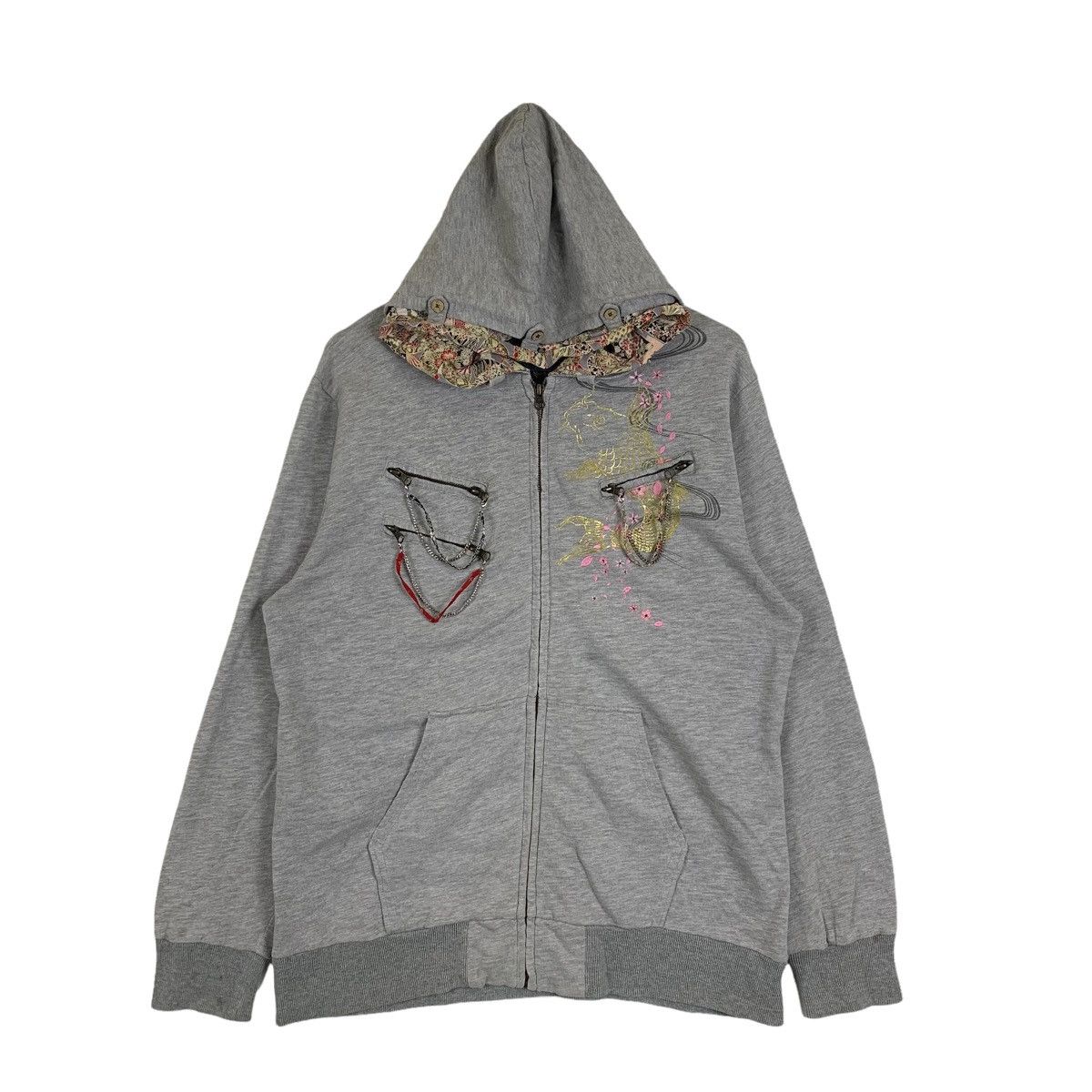 Vintage SUKAJAN Fish Koi Japanese Traditional Hoodie Sweater