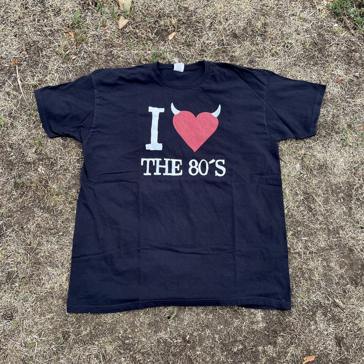 image of 90's Adult “I 80's ” Evil Horror Humor Streetwear in Black, Men's (Size 2XL)