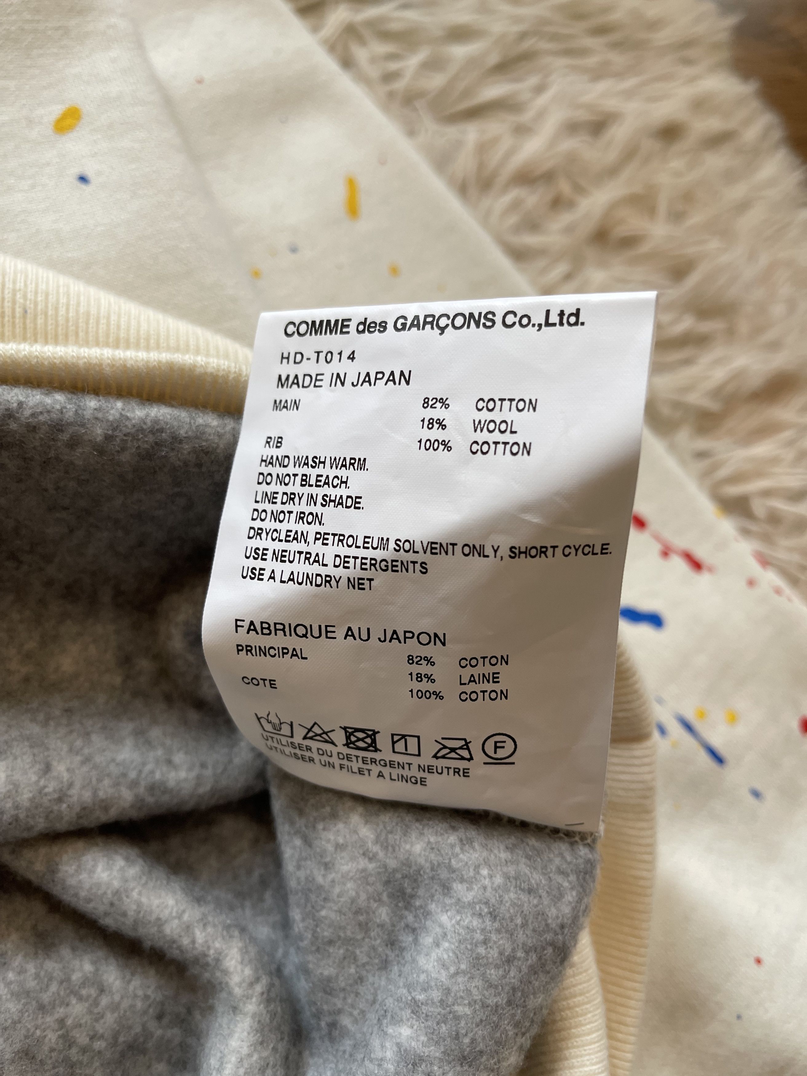 Comme des Garcons Comme Des Garcons Homme Paint-Splattered Sweatshirt Size US S / EU 44-46 / 1 - 5 Thumbnail