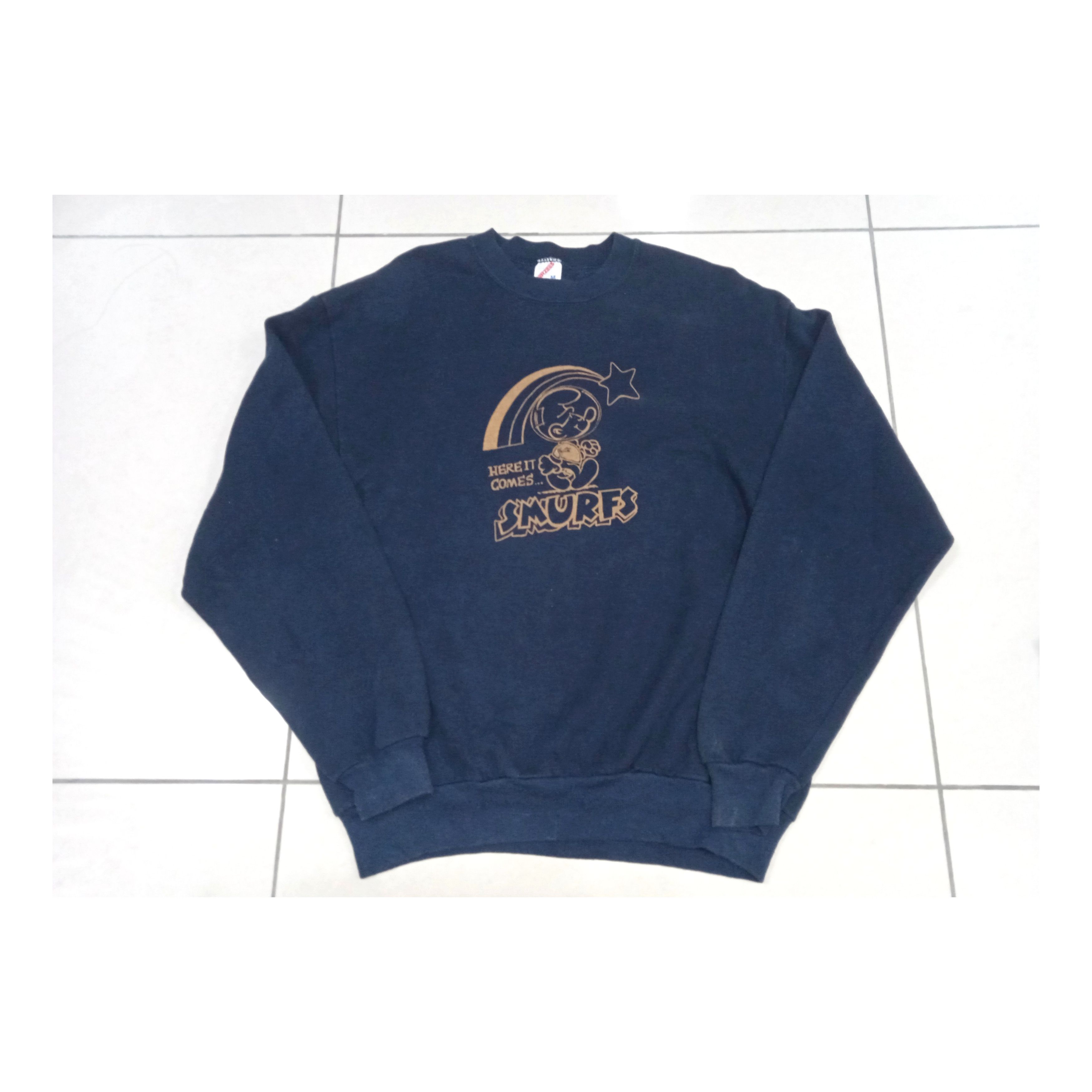 Vintage Vintage Smurfs 90s Sweatshirt Size US M / EU 48-50 / 2 - 1 Thumbnail
