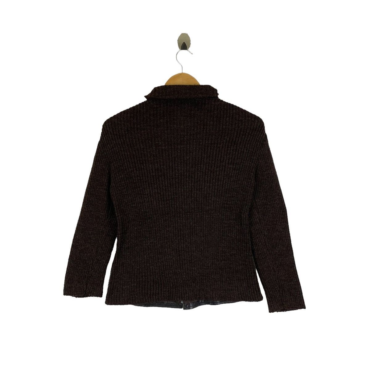 MAX&Co. × Max Mara × Vintage MAX & CO By Max Mara Italian Leather Knitwear Sweater Jacket Size S / US 4 / IT 40 - 2 Thumbnail